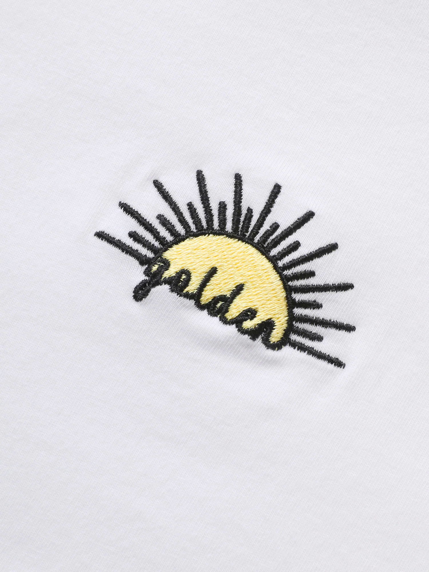 Cotton Sun Embroidered Round Neck T-shirt Cotton Sun Embroidered Round Neck T-shirt