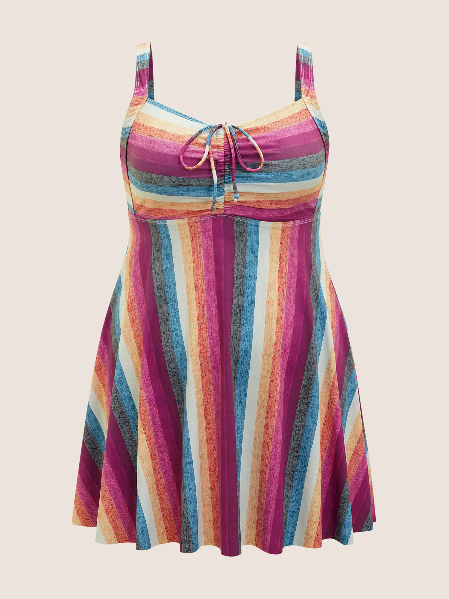 Contrast Striped Tie Knot Swim Dress Contrast Striped Tie Knot Swim Dress