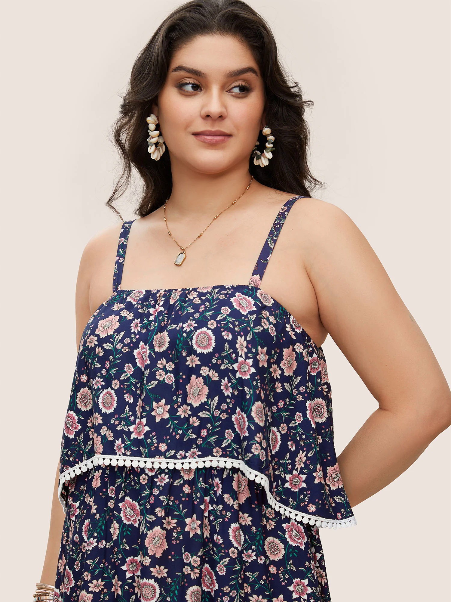 Bandana Print Spaghetti Strap Pocket Ruffles Asymmetrical Hem Maxi Dress
