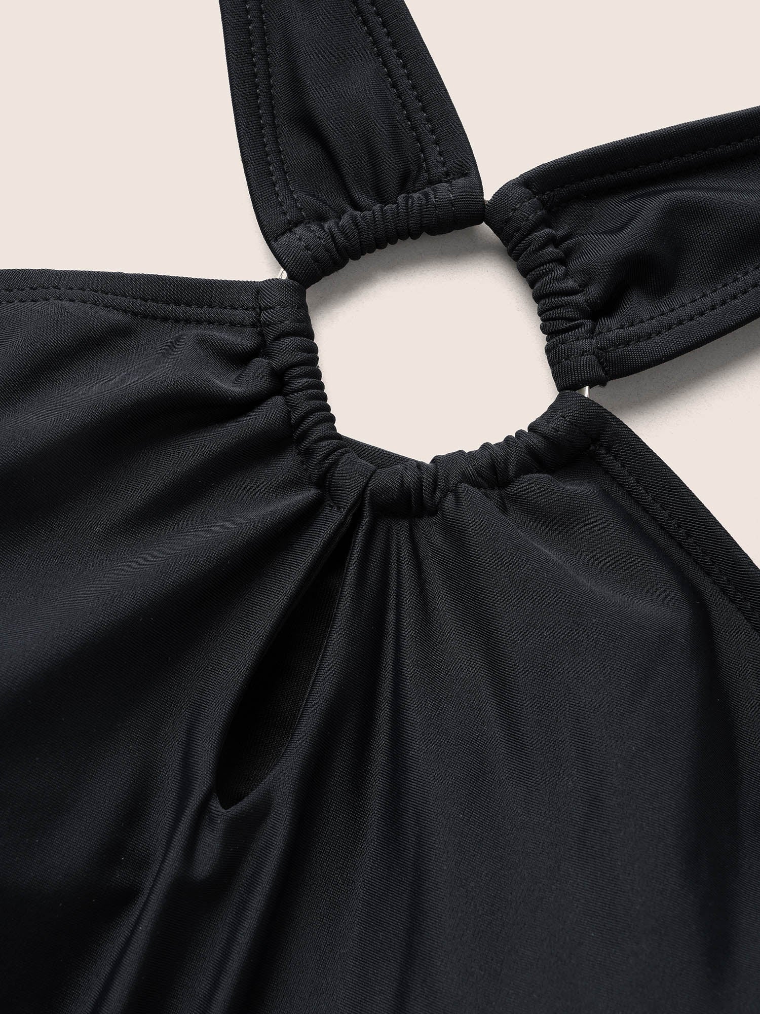 Plain Cut Out Split Side Swim Dress Plain Cut Out Split Side Swim Dress