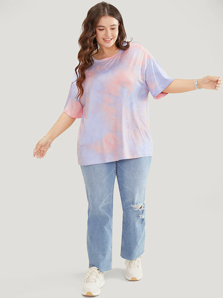 Tie Dye Round Neck Half Sleeve T-shirt Tie Dye Round Neck Half Sleeve T-shirt