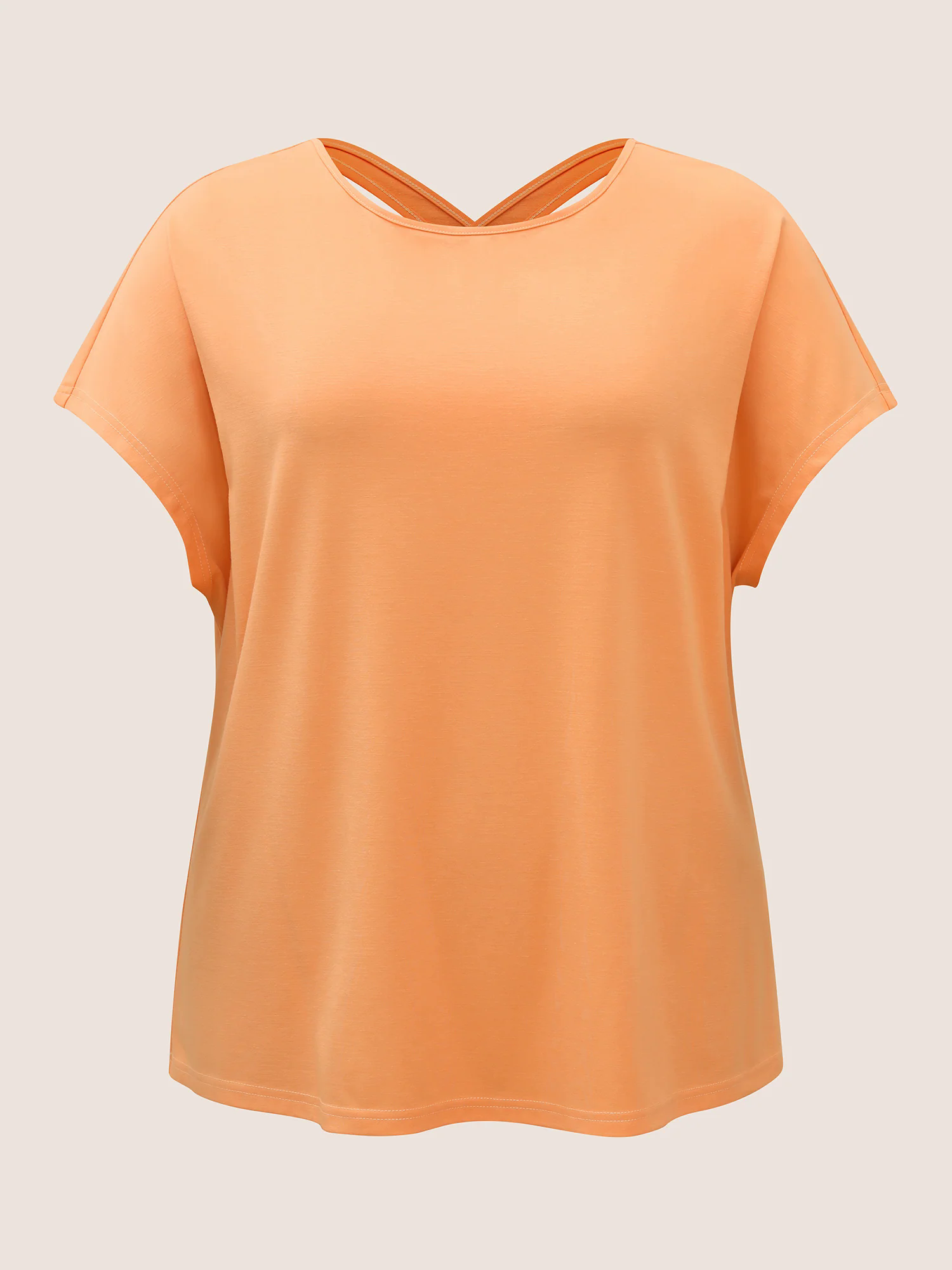 Solid Boat Neck Cut Out Dolman Sleeve T-shirt Solid Boat Neck Cut Out Dolman Sleeve T-shirt