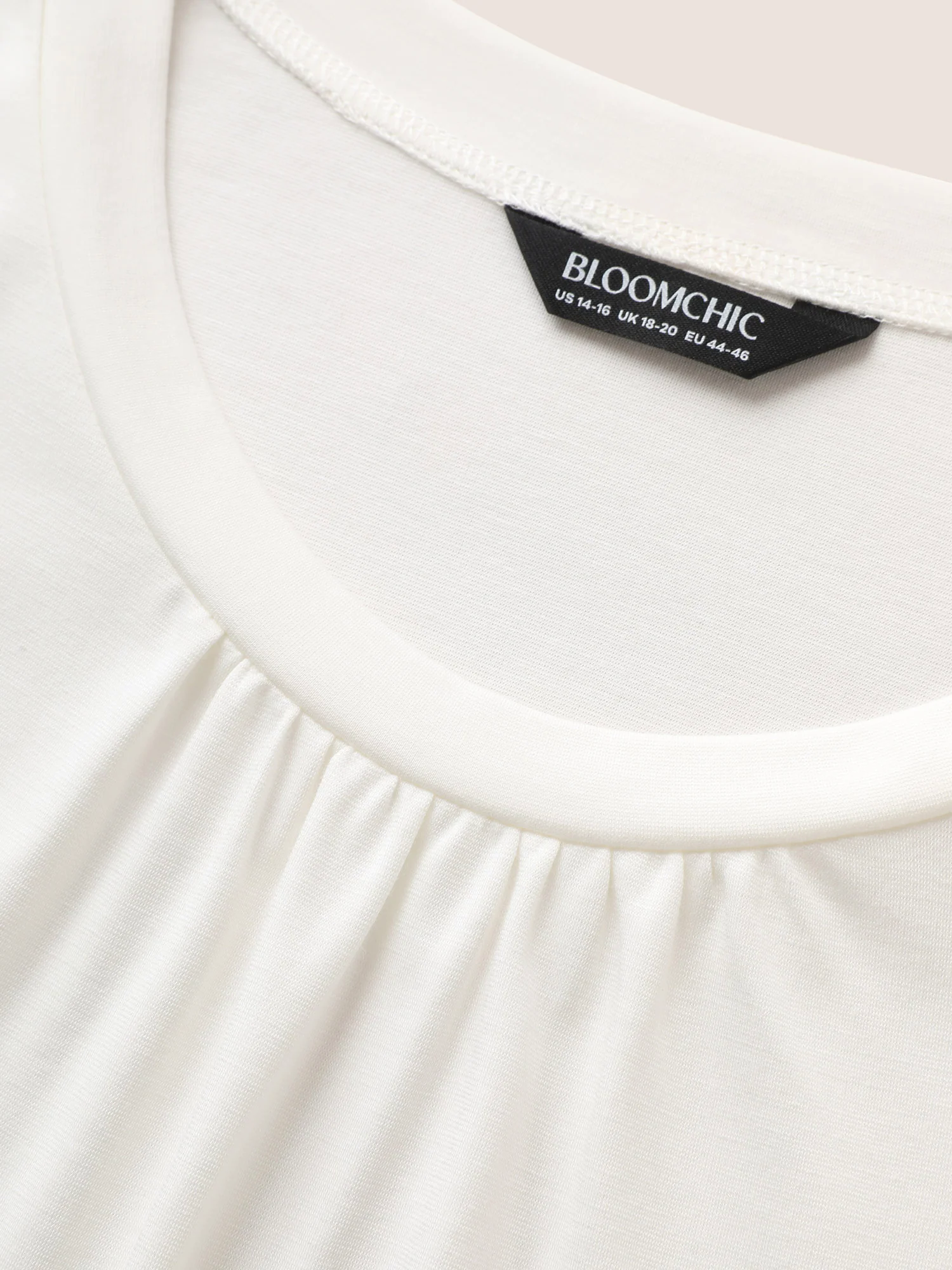 Round Neck Contrast Webbing Lantern Sleeve T-shirt Round Neck Contrast Webbing Lantern Sleeve T-shirt
