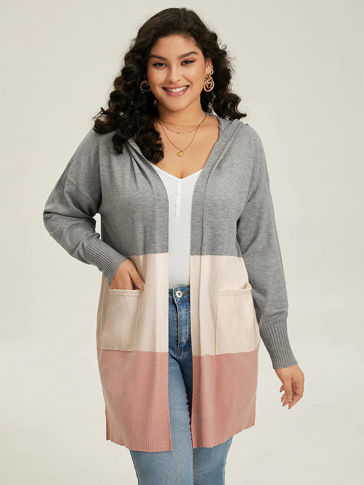 Supersoft Essentials Hooded Contrast Pocket Cardigan Supersoft Essentials Hooded Contrast Pocket Cardigan