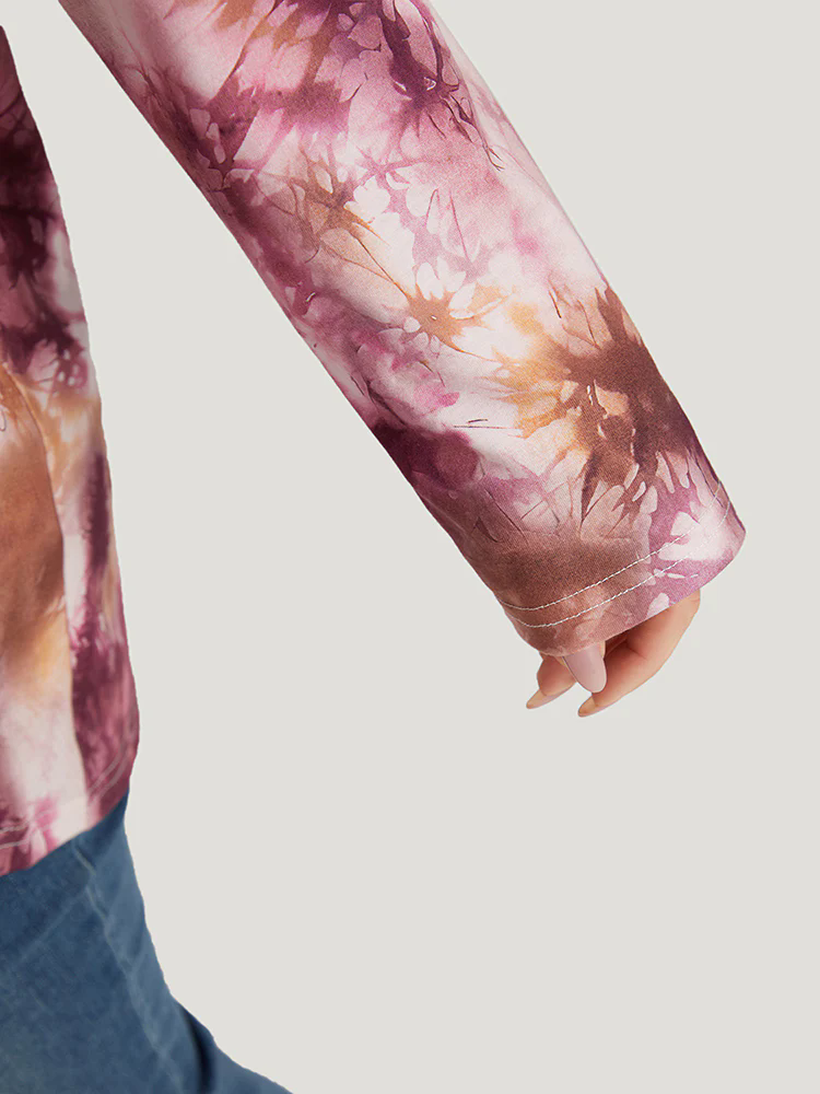 Tie Dye Button Detail Round Neck T-shirt Tie Dye Button Detail Round Neck T-shirt