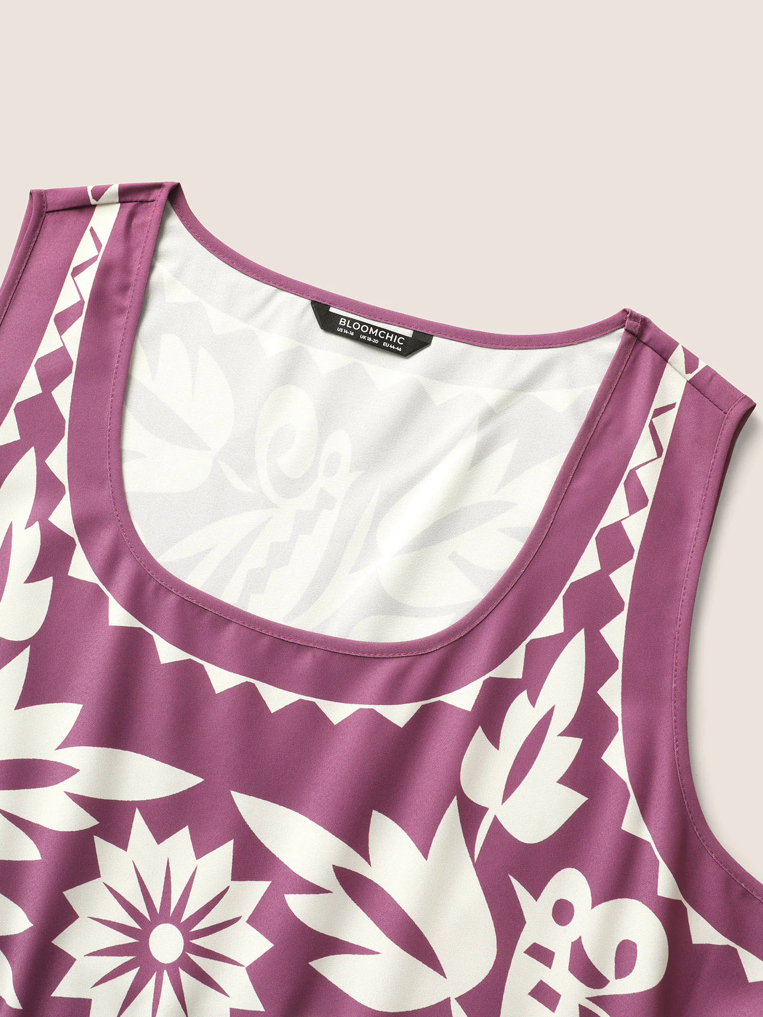 Boho Print Square Neck Elastic Waist Tank Dress Boho Print Square Neck Elastic Waist Tank Dress
