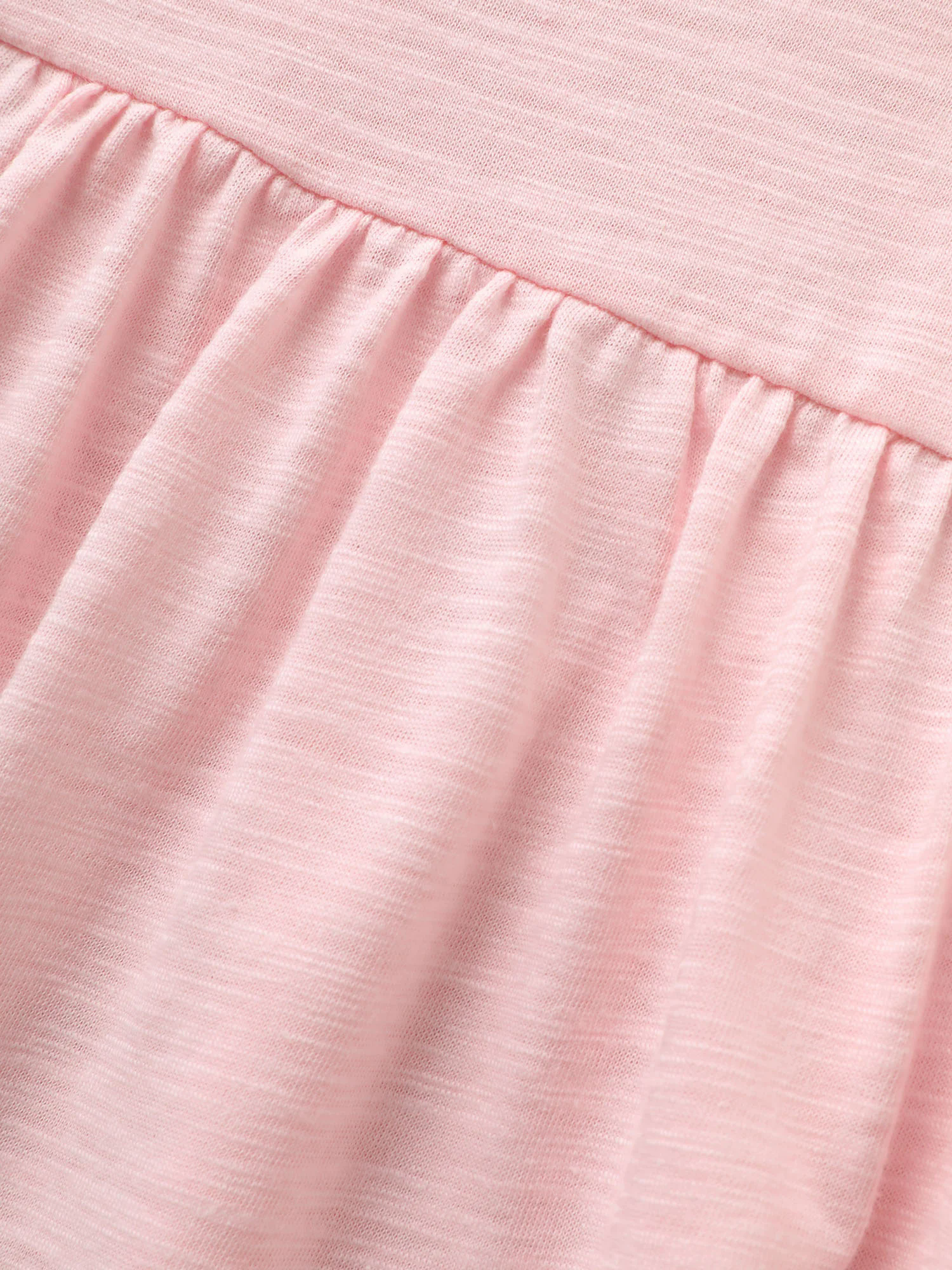 Round Neck Contrast Tucked Seam Ruffles T-shirt