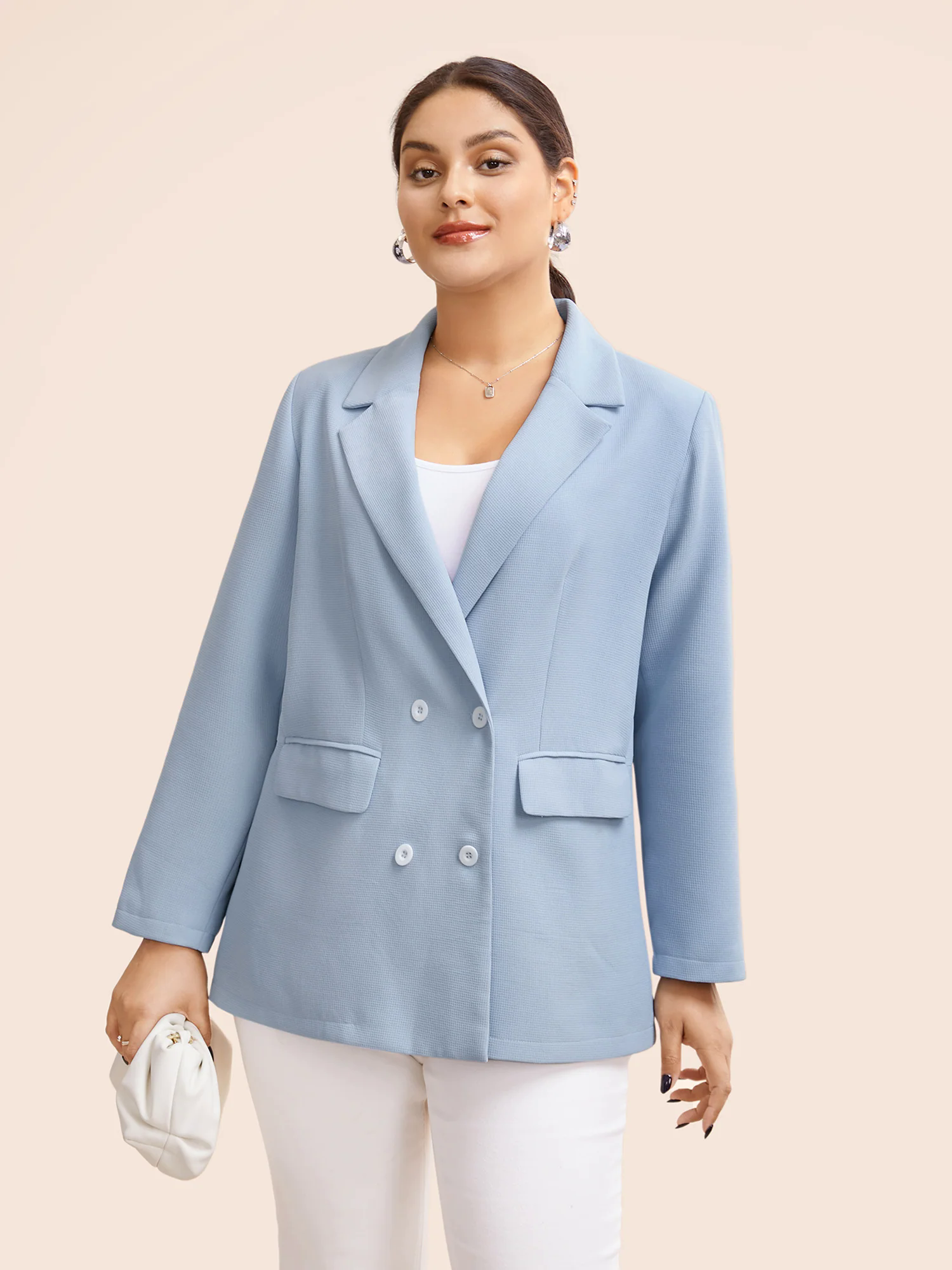 Suit Collar Flap Pocket Back Slit Blazer Suit Collar Flap Pocket Back Slit Blazer
