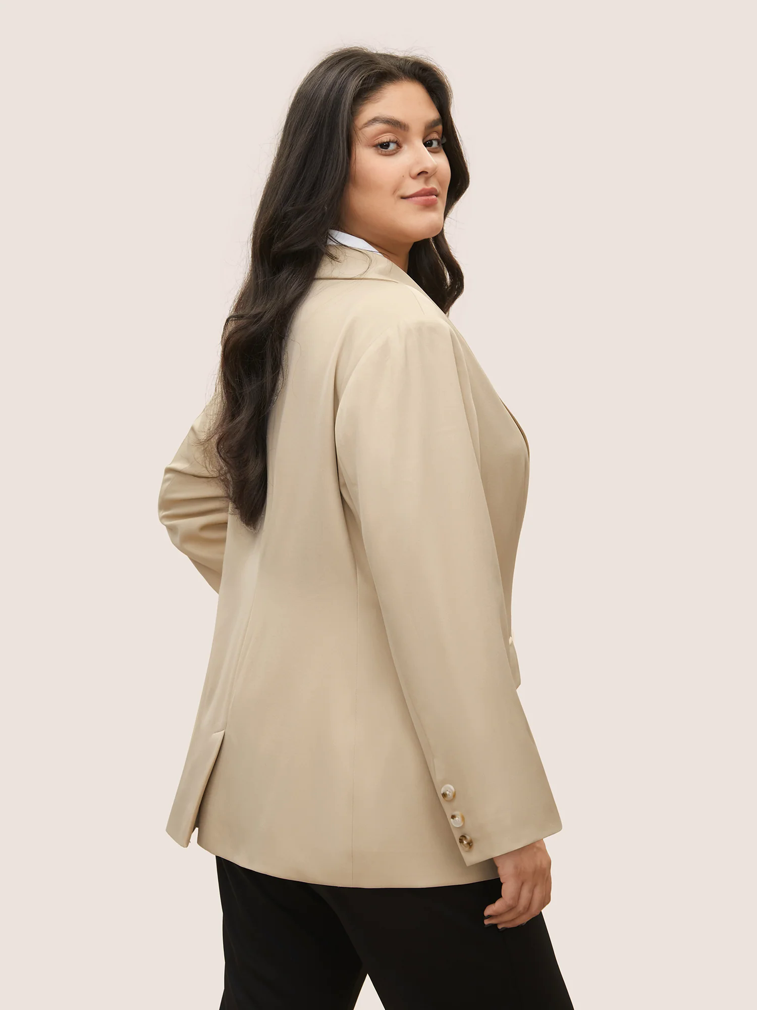 Anti-Wrinkle Suit Collar Flap Detail Blazer