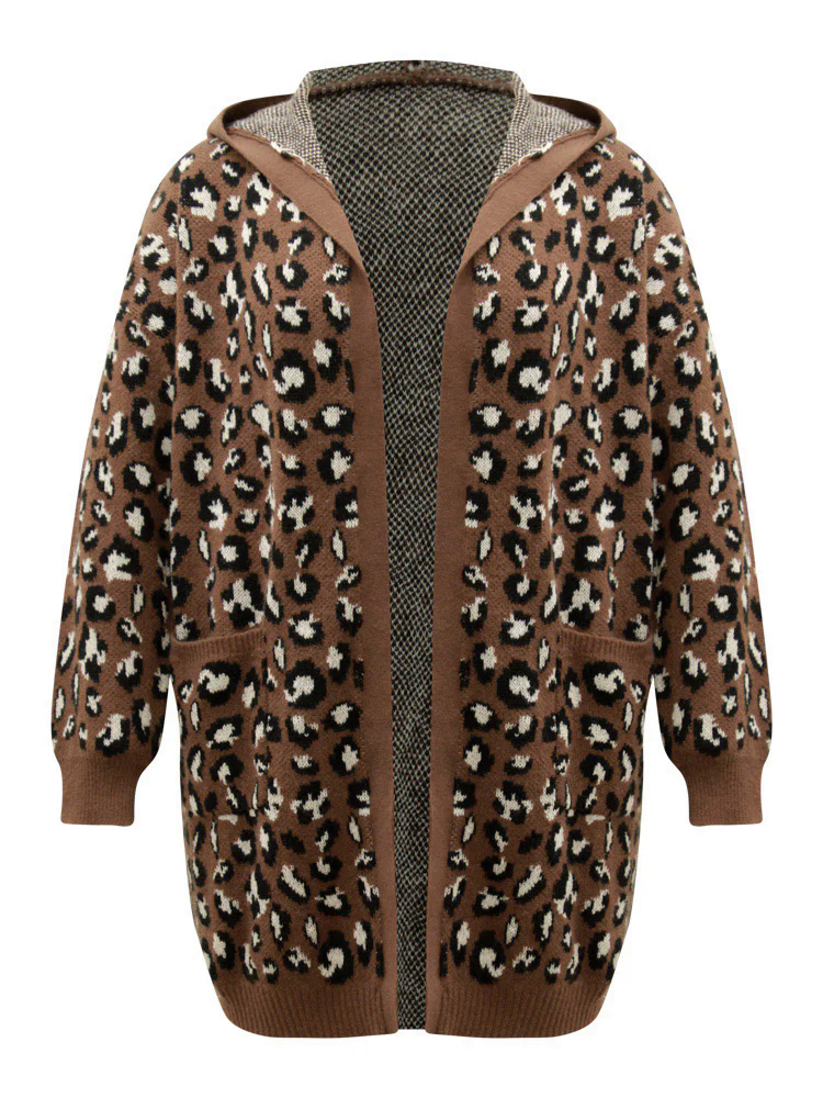 Supersoft Essentials Leopard Hooded Pocket Cardigan Supersoft Essentials Leopard Hooded Pocket Cardigan