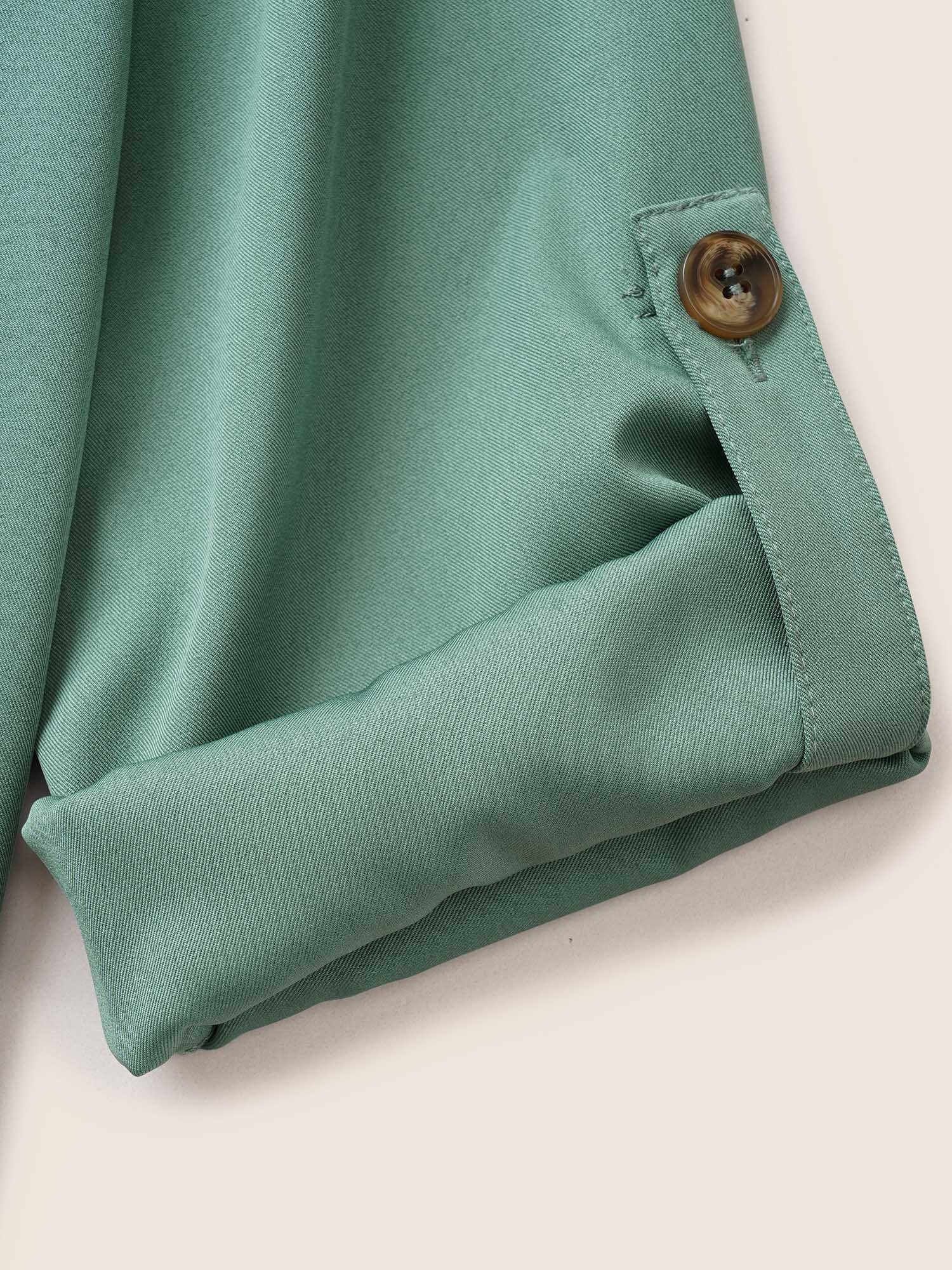 Lapel Collar Flap Pocket Tab Sleeve Blazer
