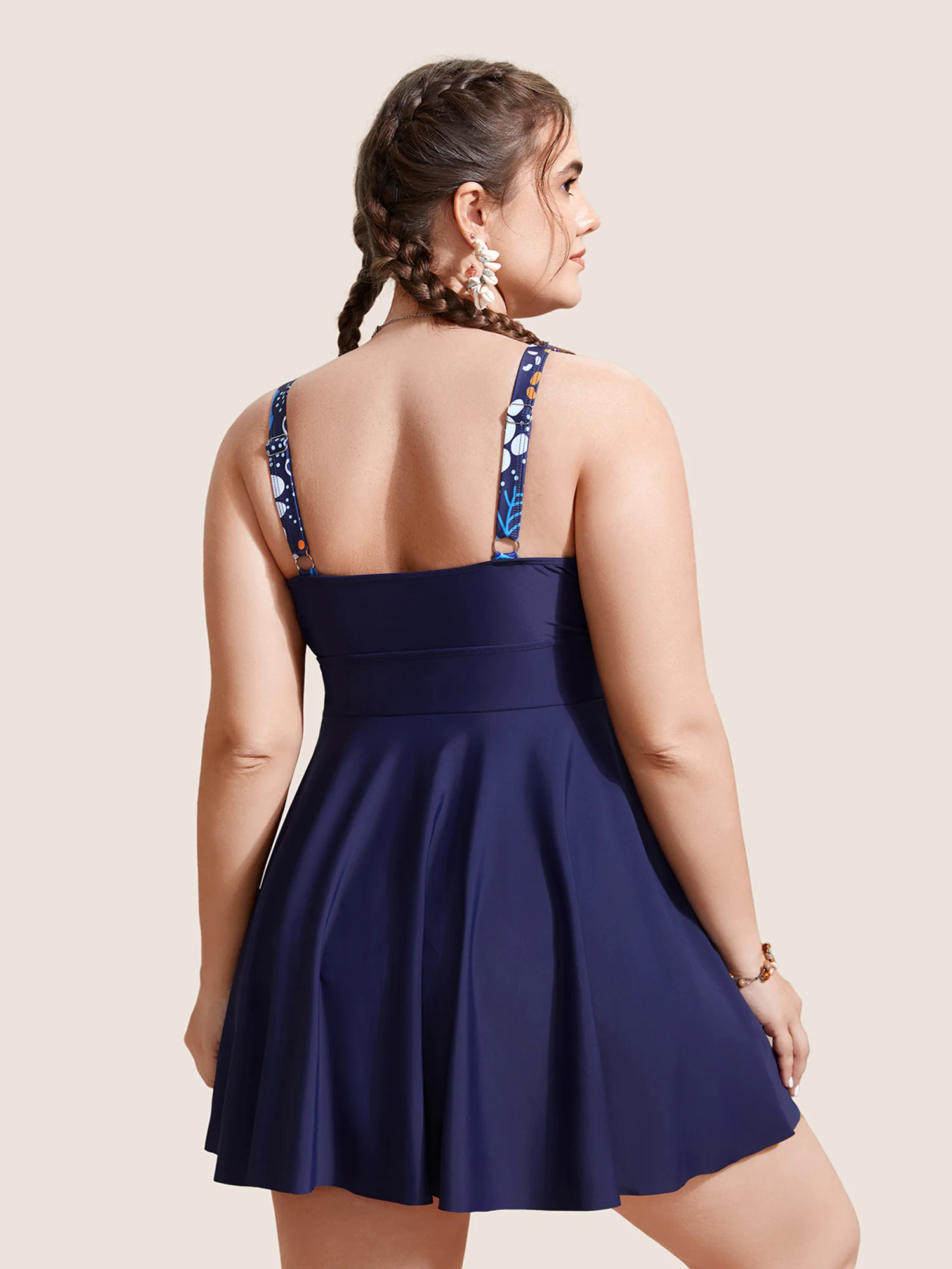 Marine Elements Patchwork Tie Knot Swim Dress Marine Elements Patchwork Tie Knot Swim Dress