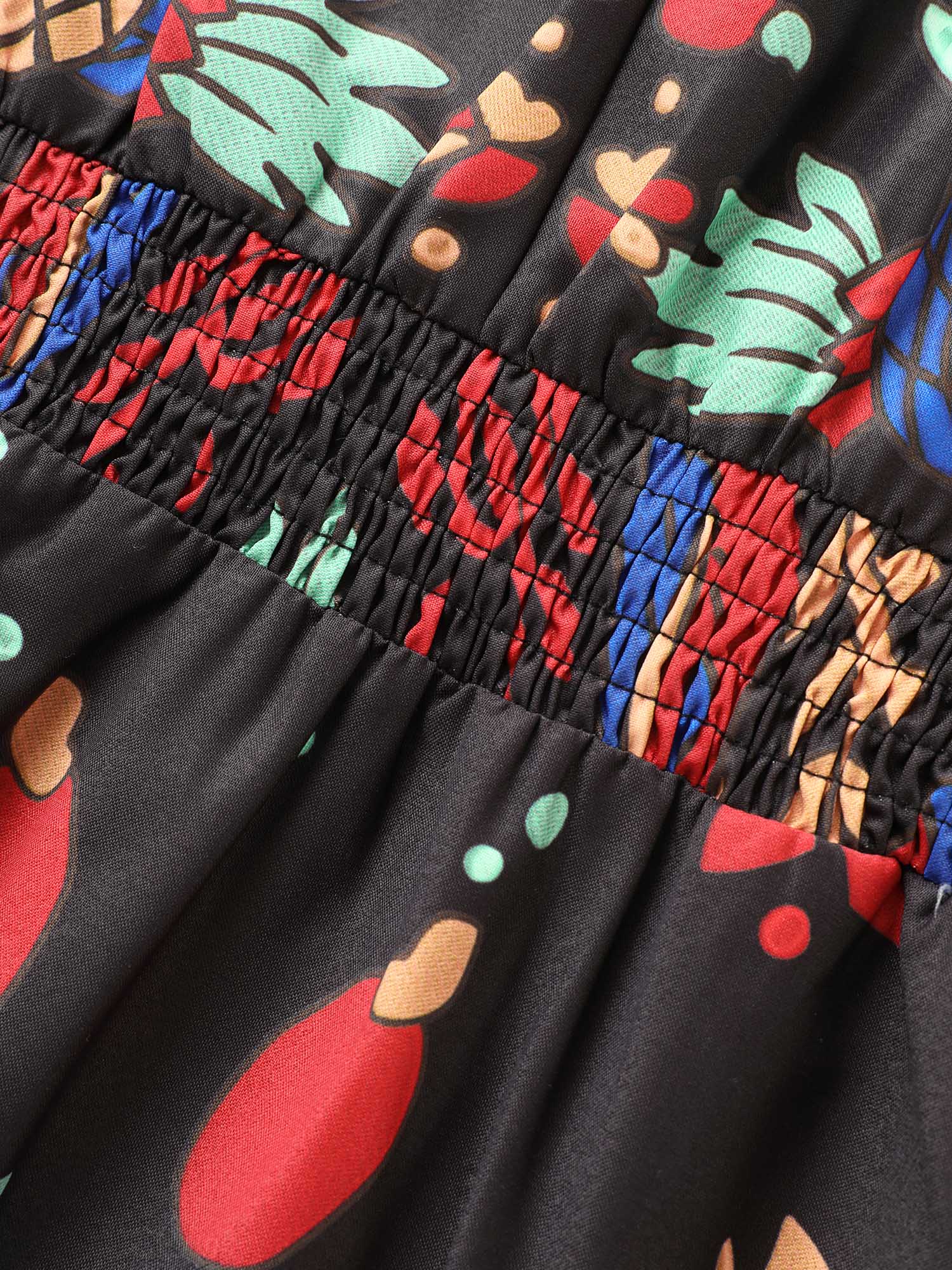 Bandana Print Shirred Elastic Waist Flutter Sleeve Dress Bandana Print Shirred Elastic Waist Flutter Sleeve Dress