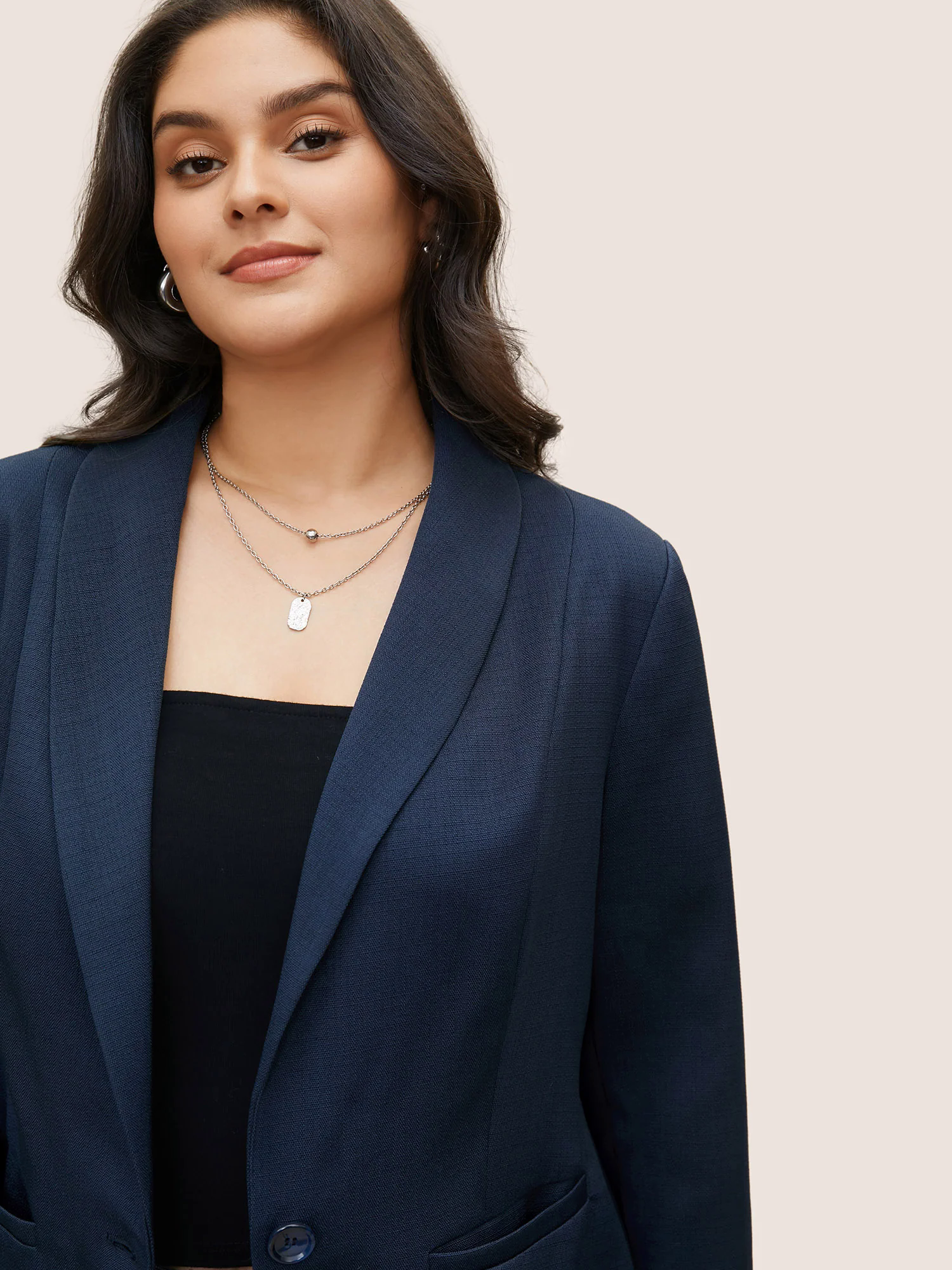 Suit Collar Solid Pocket Button Up Blazer Suit Collar Solid Pocket Button Up Blazer