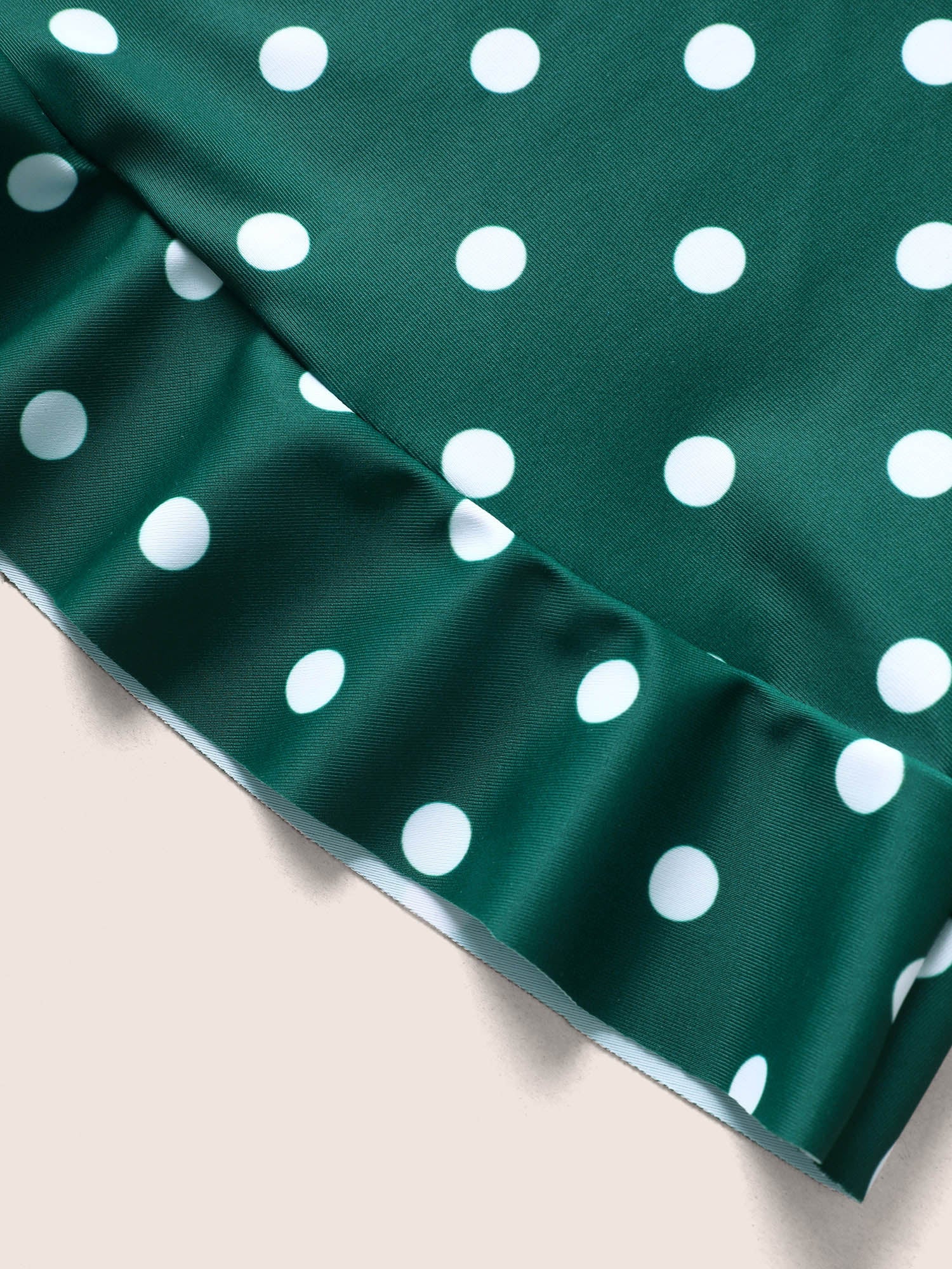 Overlap Collar Polka Dot Tie Knot Ruffles Swim Dress