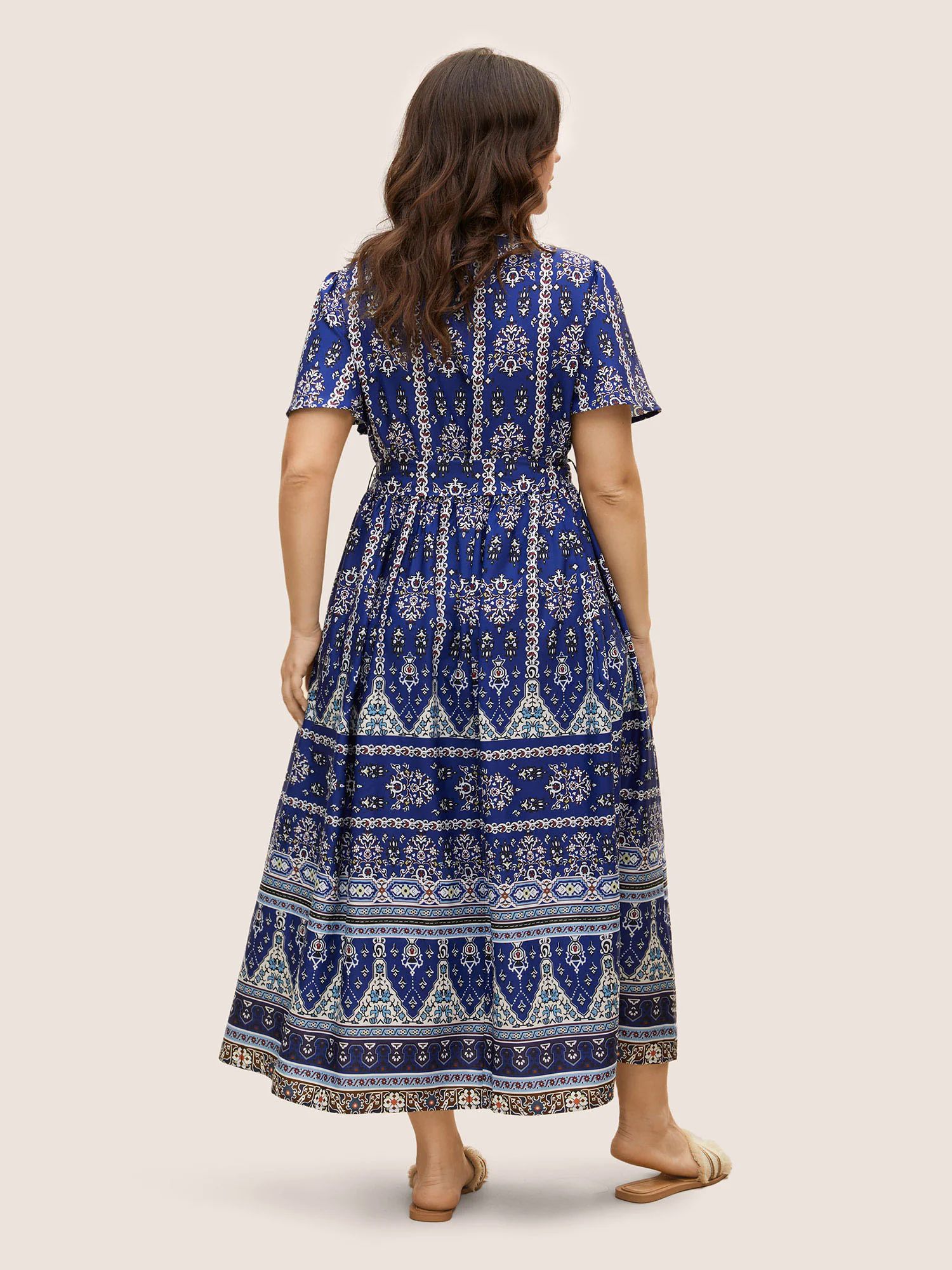 Bandana Print Wrap Gathered Maxi Dress Bandana Print Wrap Gathered Maxi Dress