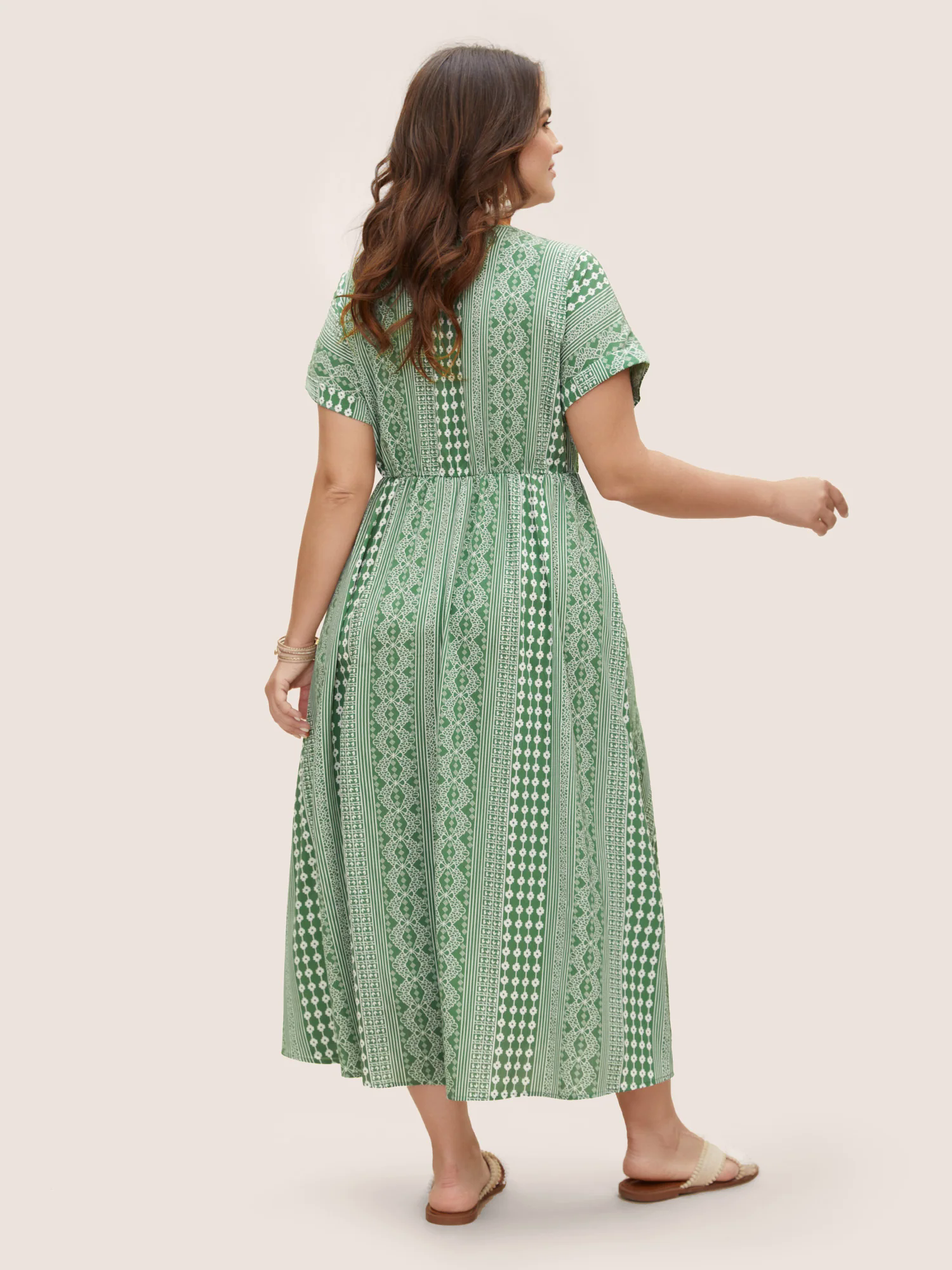 Boho Print Overlap Collar Dolman Sleeve Dress Boho Print Overlap Collar Dolman Sleeve Dress