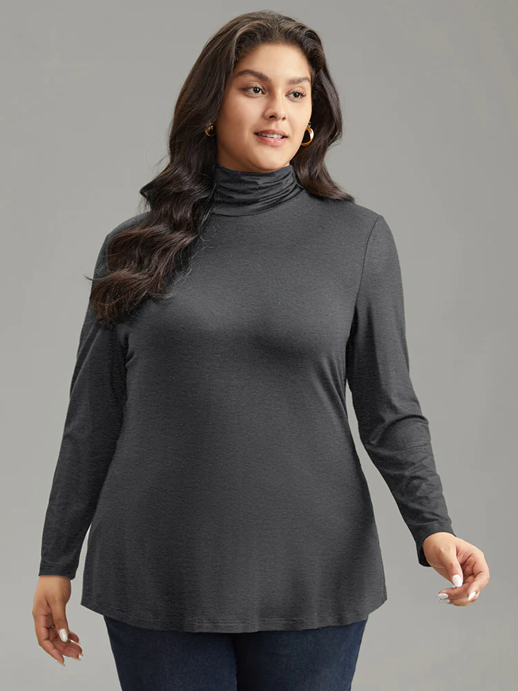 Supersoft Essentials Solid Funnel Neck Knit T-shirt Supersoft Essentials Solid Funnel Neck Knit T-shirt