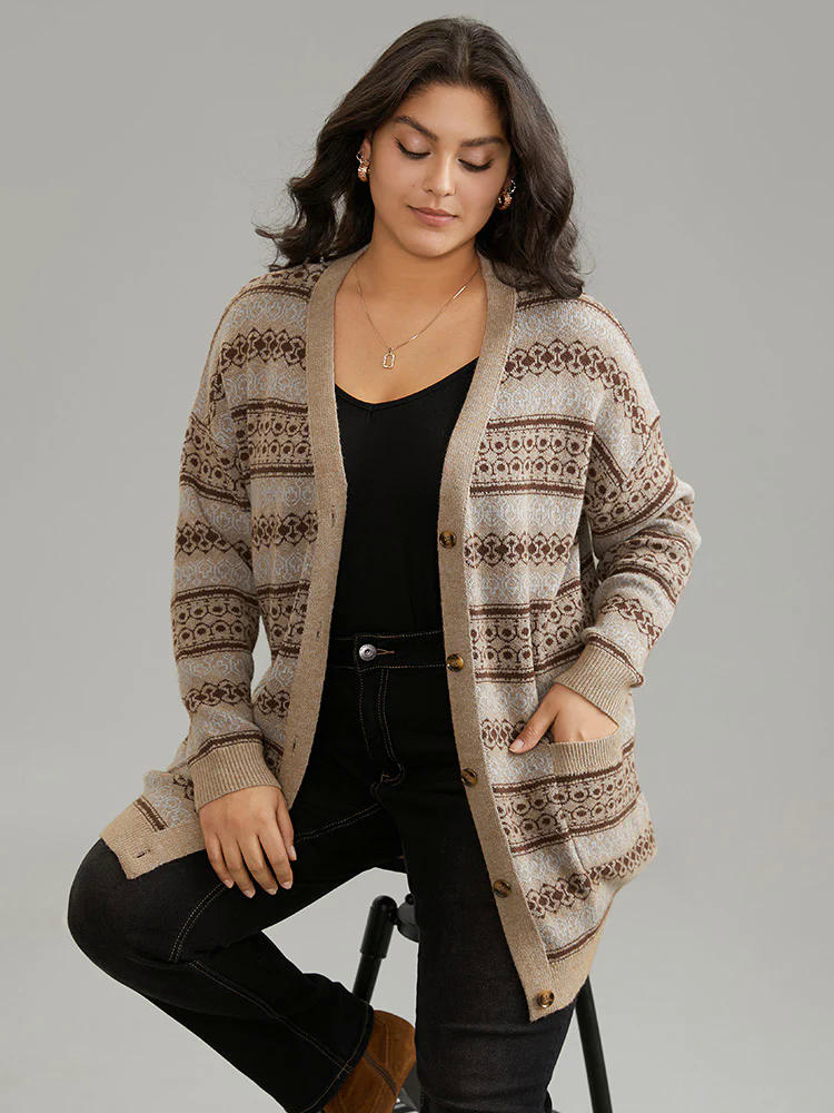 Supersoft Essentials Geometric Pocket Jacquard Cardigan Supersoft Essentials Geometric Pocket Jacquard Cardigan