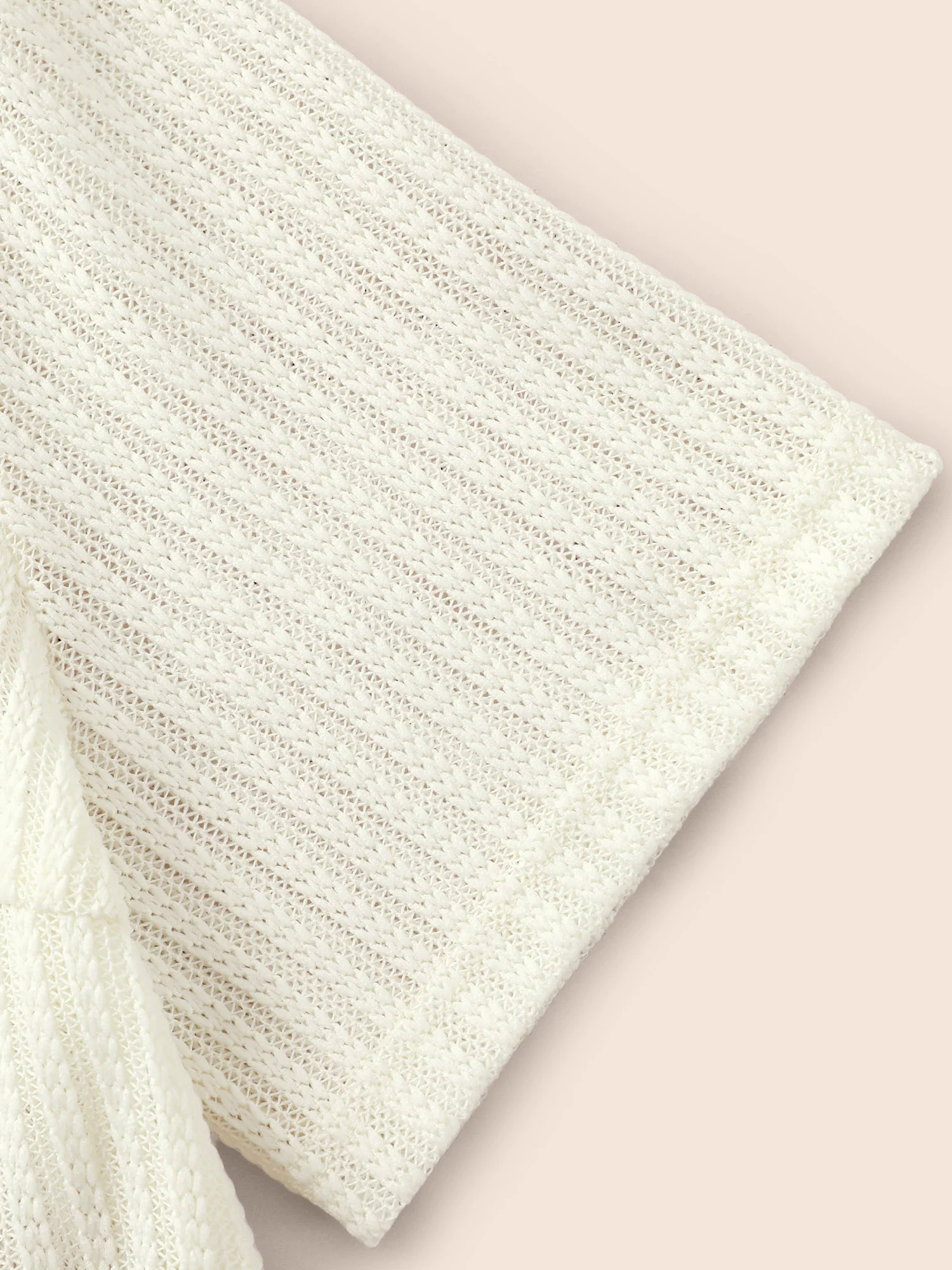 Round Neck Pointelle Knit T-shirt