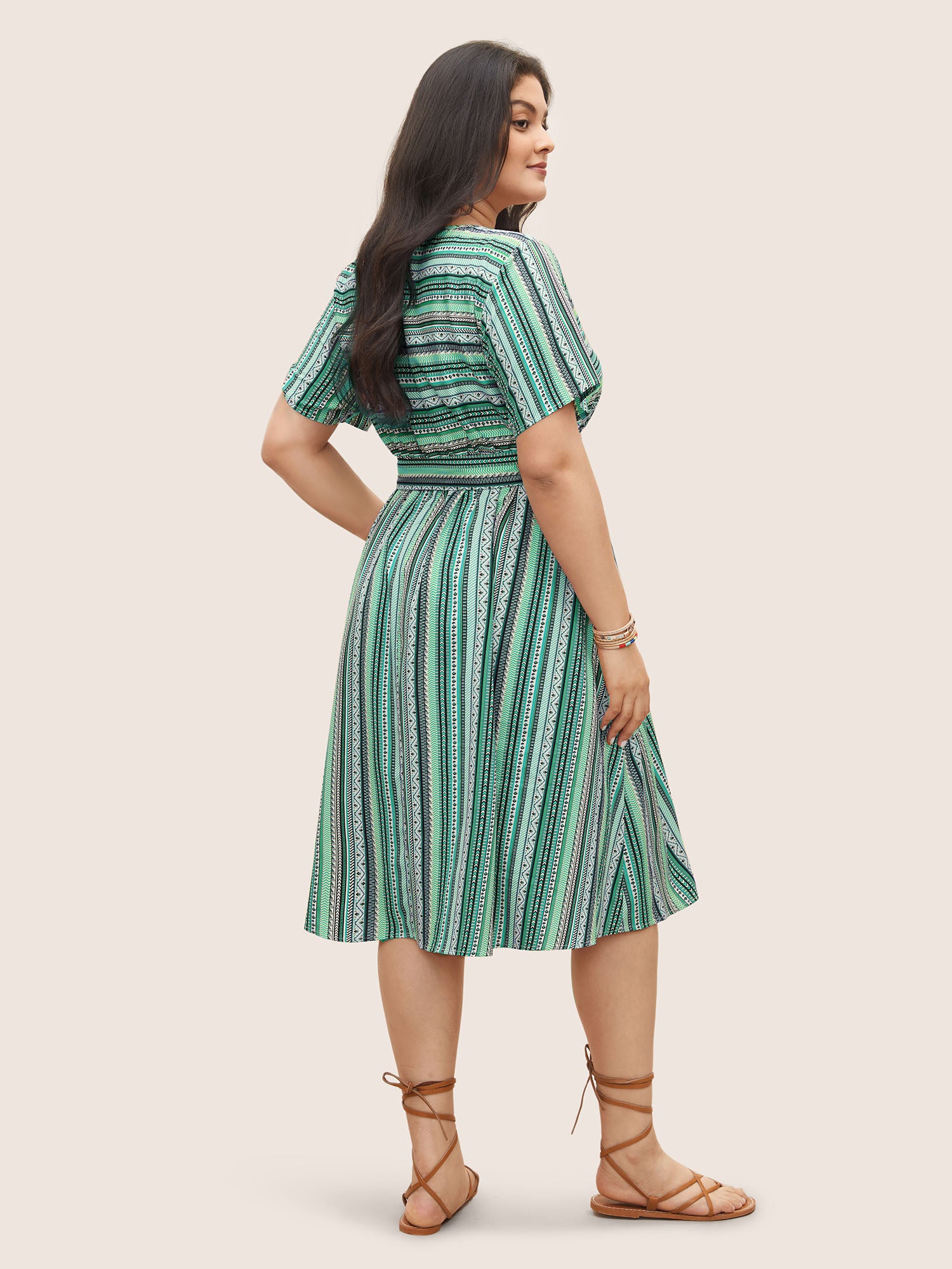 Bandana Striped Belted Pocket Dress Bandana Striped Belted Pocket Dress