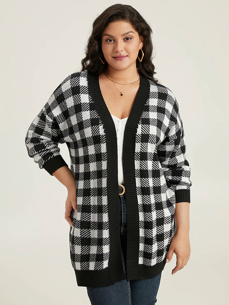 Supersoft Essentials Plaid Elastic Cuffs Cardigan Supersoft Essentials Plaid Elastic Cuffs Cardigan