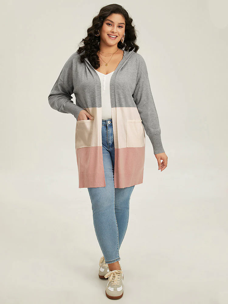 Supersoft Essentials Hooded Contrast Pocket Cardigan Supersoft Essentials Hooded Contrast Pocket Cardigan