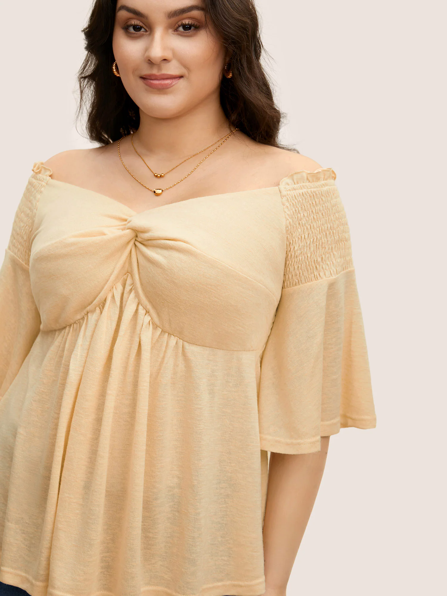 One Shoulder Neck Shirred Twist Front T-shirt One Shoulder Neck Shirred Twist Front T-shirt