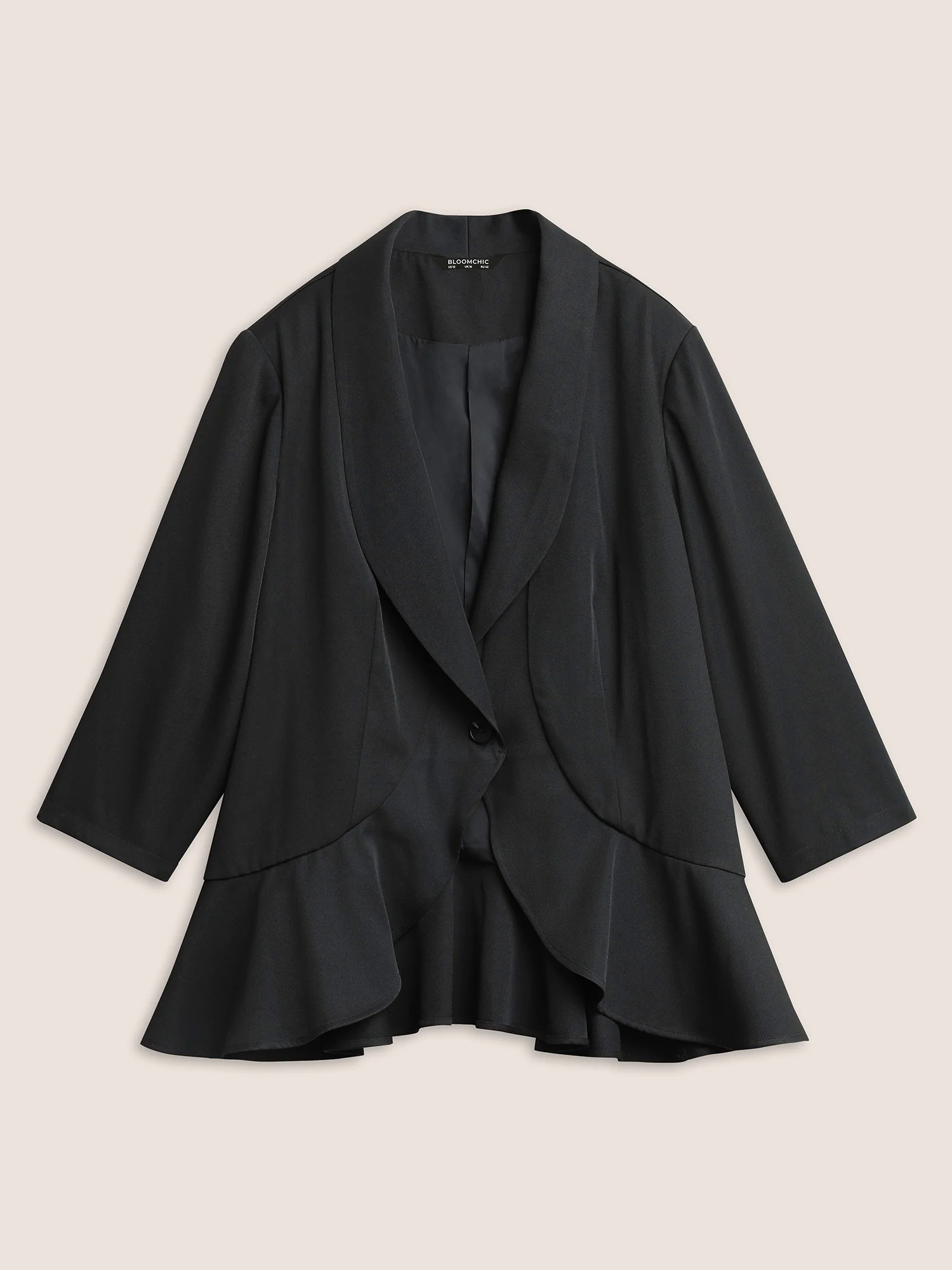 Anti-Wrinkle Solid Patchwork Ruffles Blazer Anti-Wrinkle Solid Patchwork Ruffles Blazer