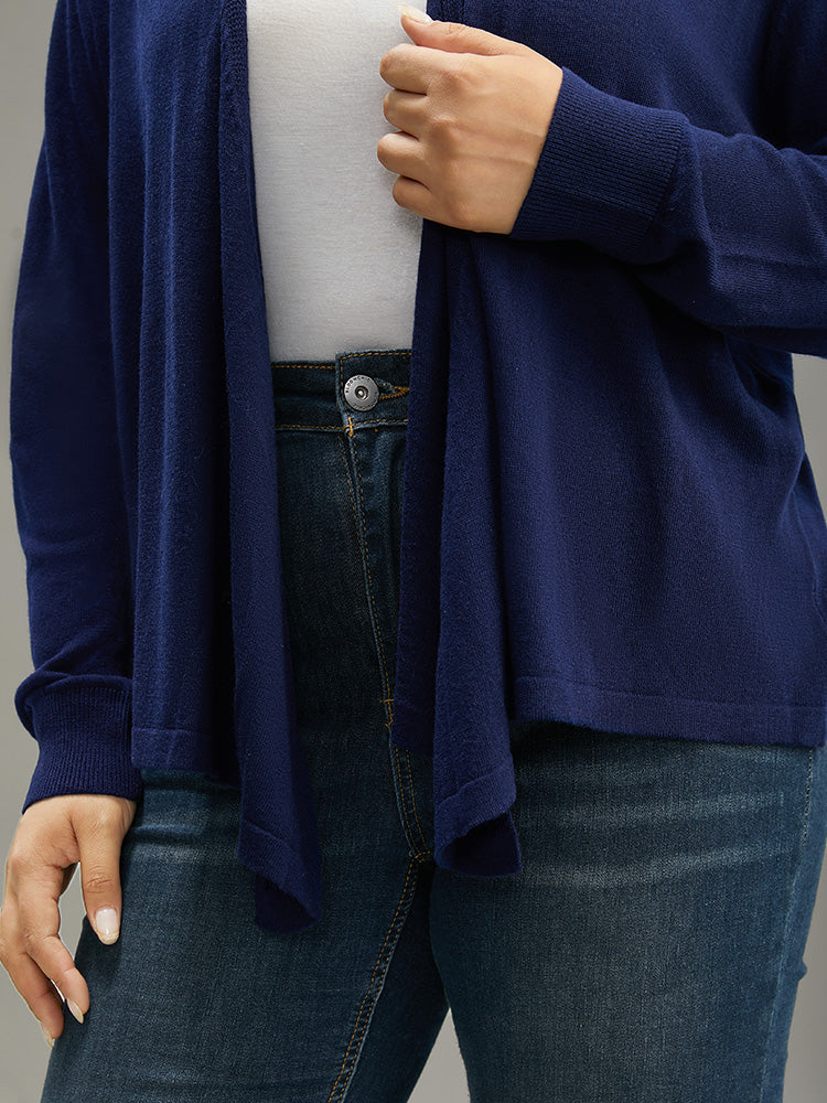 Supersoft Essentials Asymmetrical Hem Elastic Cuffs Cardigan