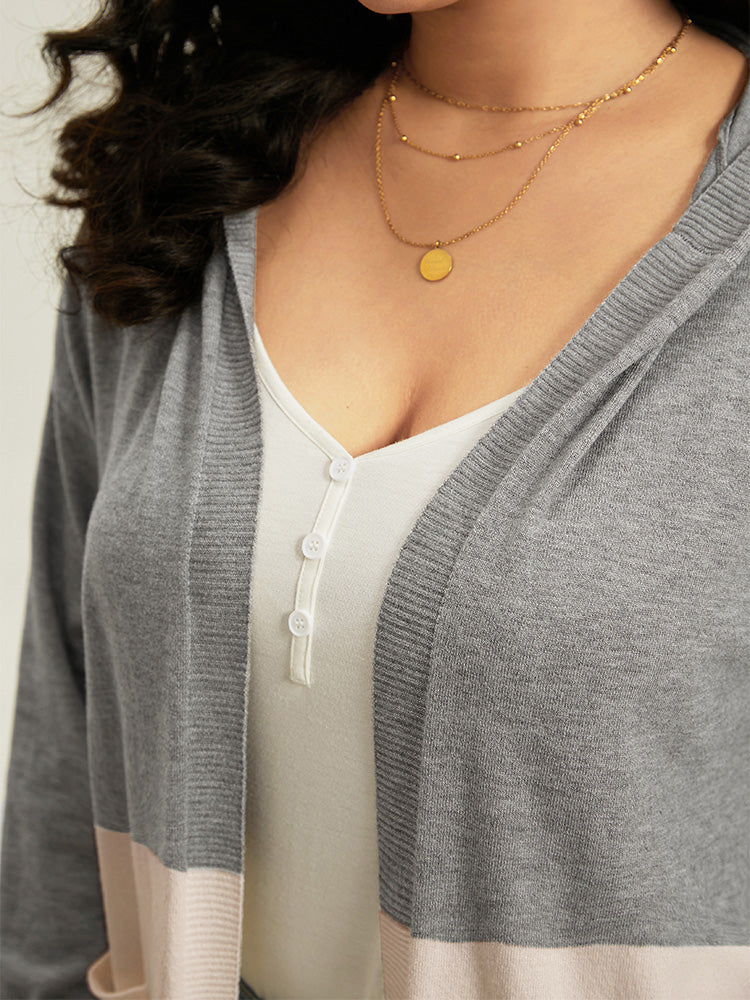 Supersoft Essentials Hooded Contrast Pocket Cardigan Supersoft Essentials Hooded Contrast Pocket Cardigan