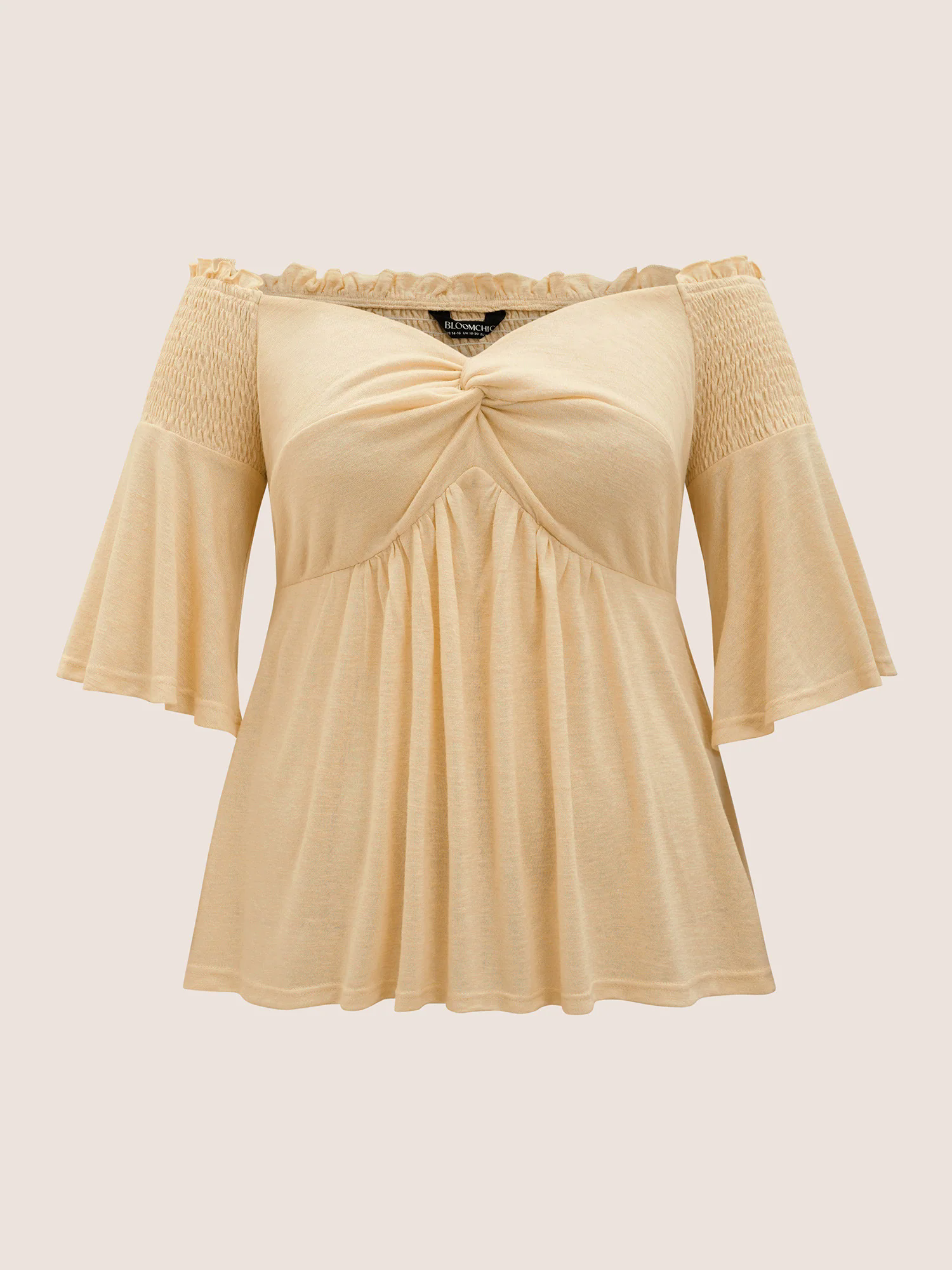 One Shoulder Neck Shirred Twist Front T-shirt One Shoulder Neck Shirred Twist Front T-shirt