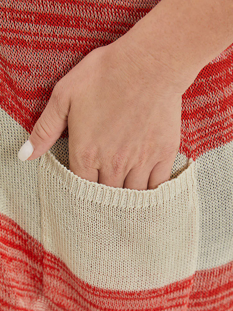 Two Tone Pocket Open Front Cardigan Two Tone Pocket Open Front Cardigan