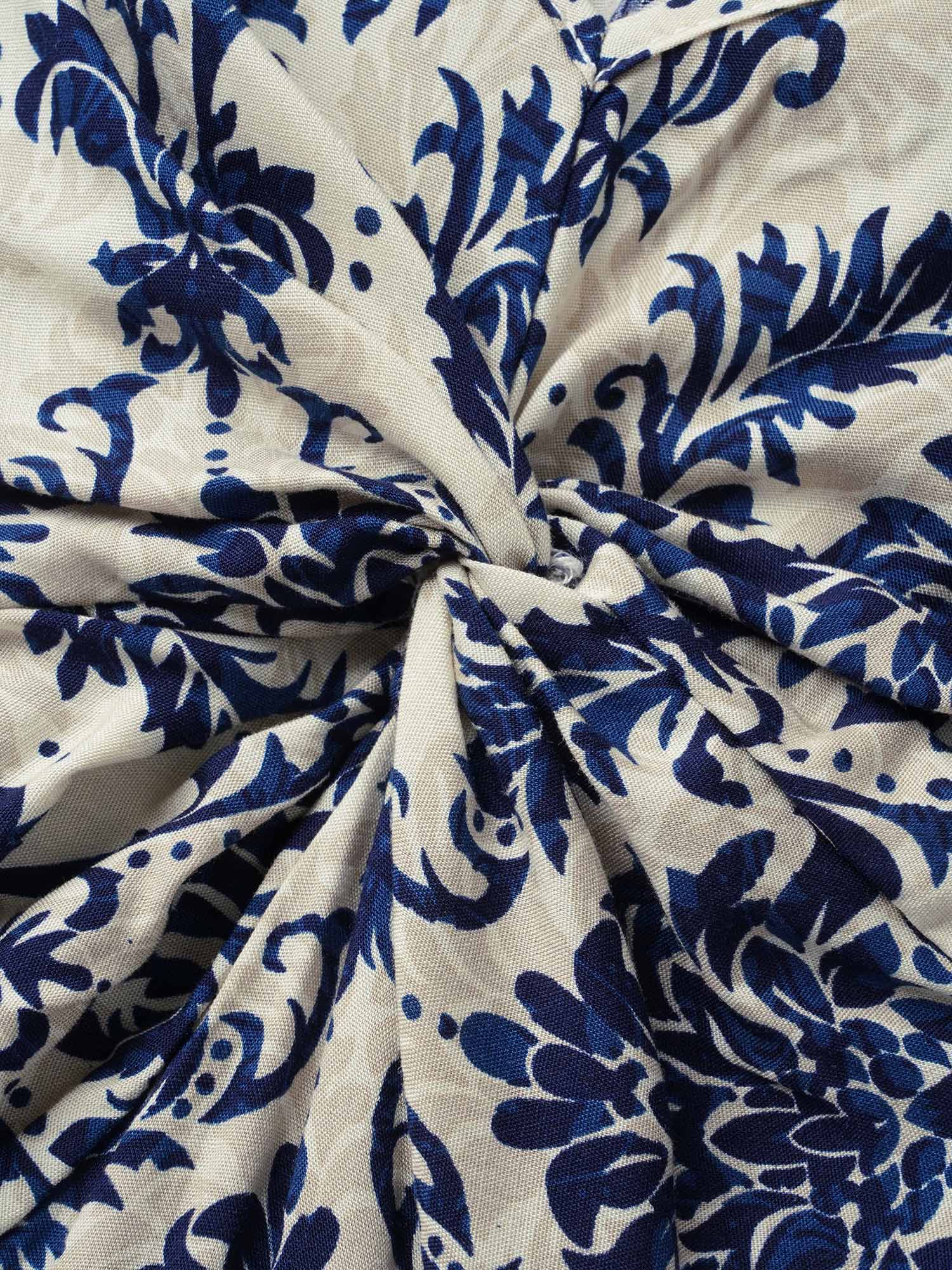Heart Neckline Bandana Print Twist Front Dress Heart Neckline Bandana Print Twist Front Dress