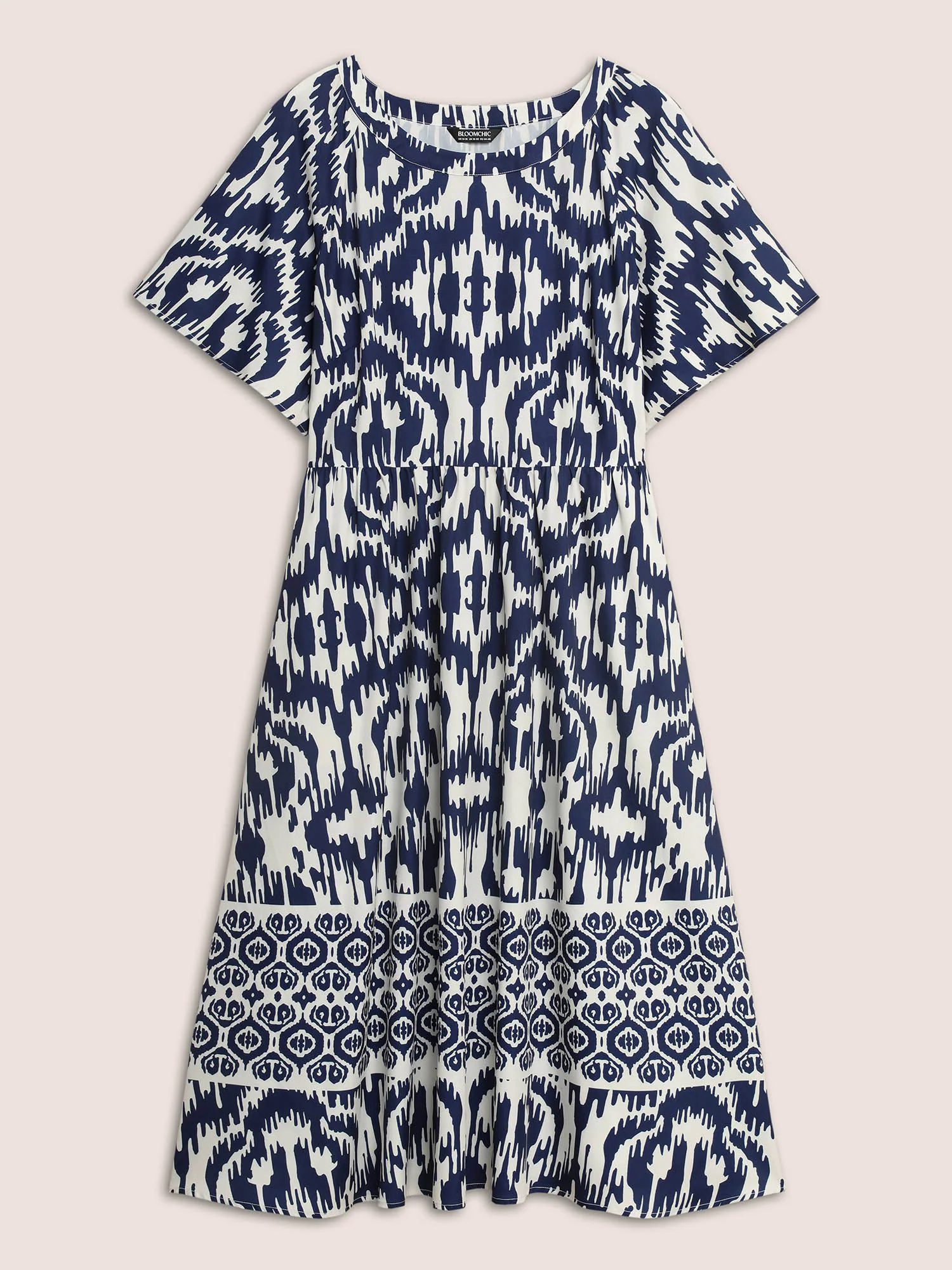 Boho Print Ruffle Sleeve Midi Dress Boho Print Ruffle Sleeve Midi Dress