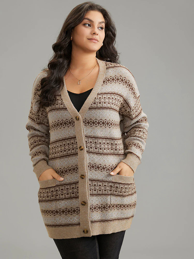 Supersoft Essentials Geometric Pocket Jacquard Cardigan Supersoft Essentials Geometric Pocket Jacquard Cardigan