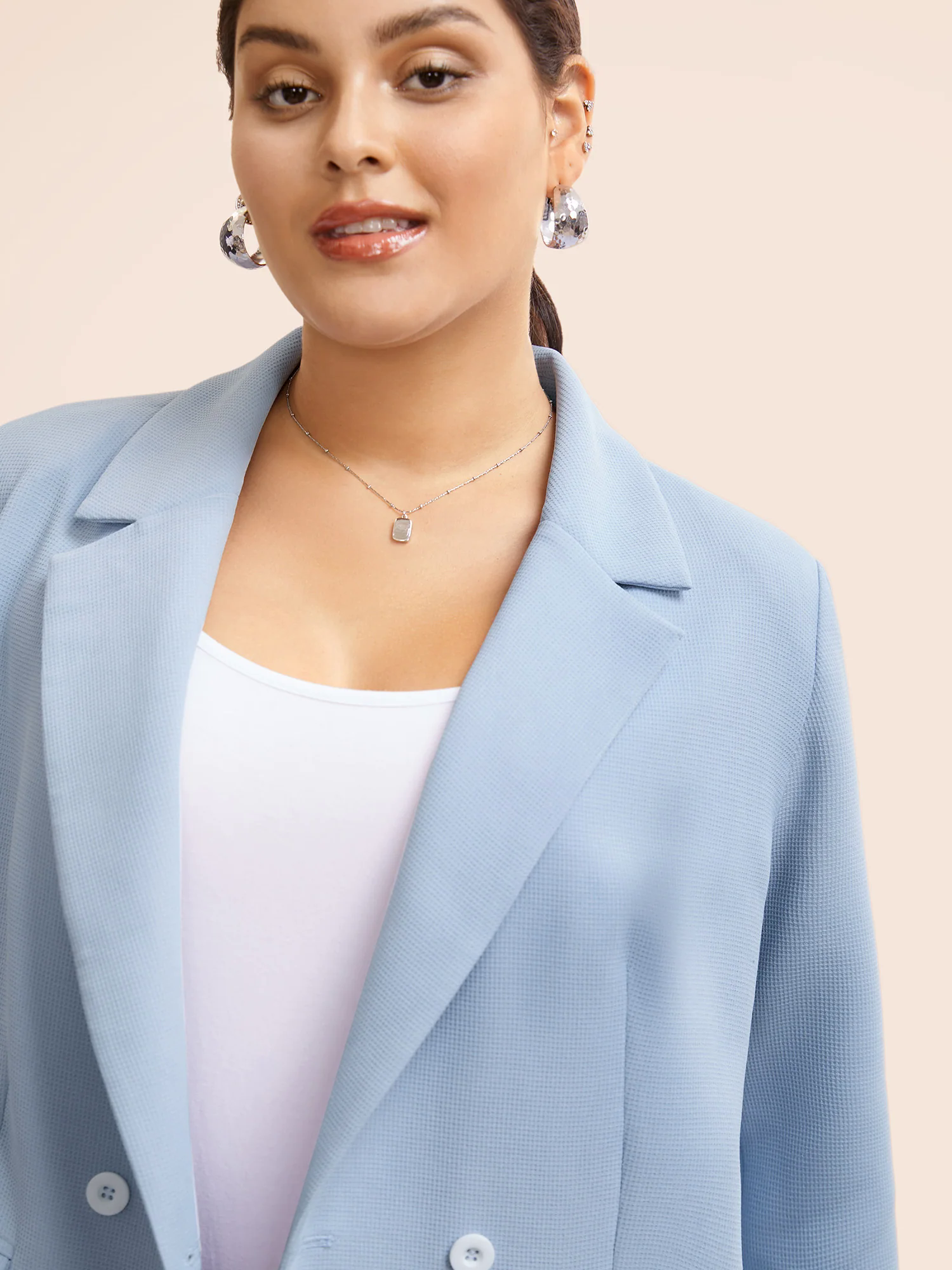 Suit Collar Flap Pocket Back Slit Blazer Suit Collar Flap Pocket Back Slit Blazer