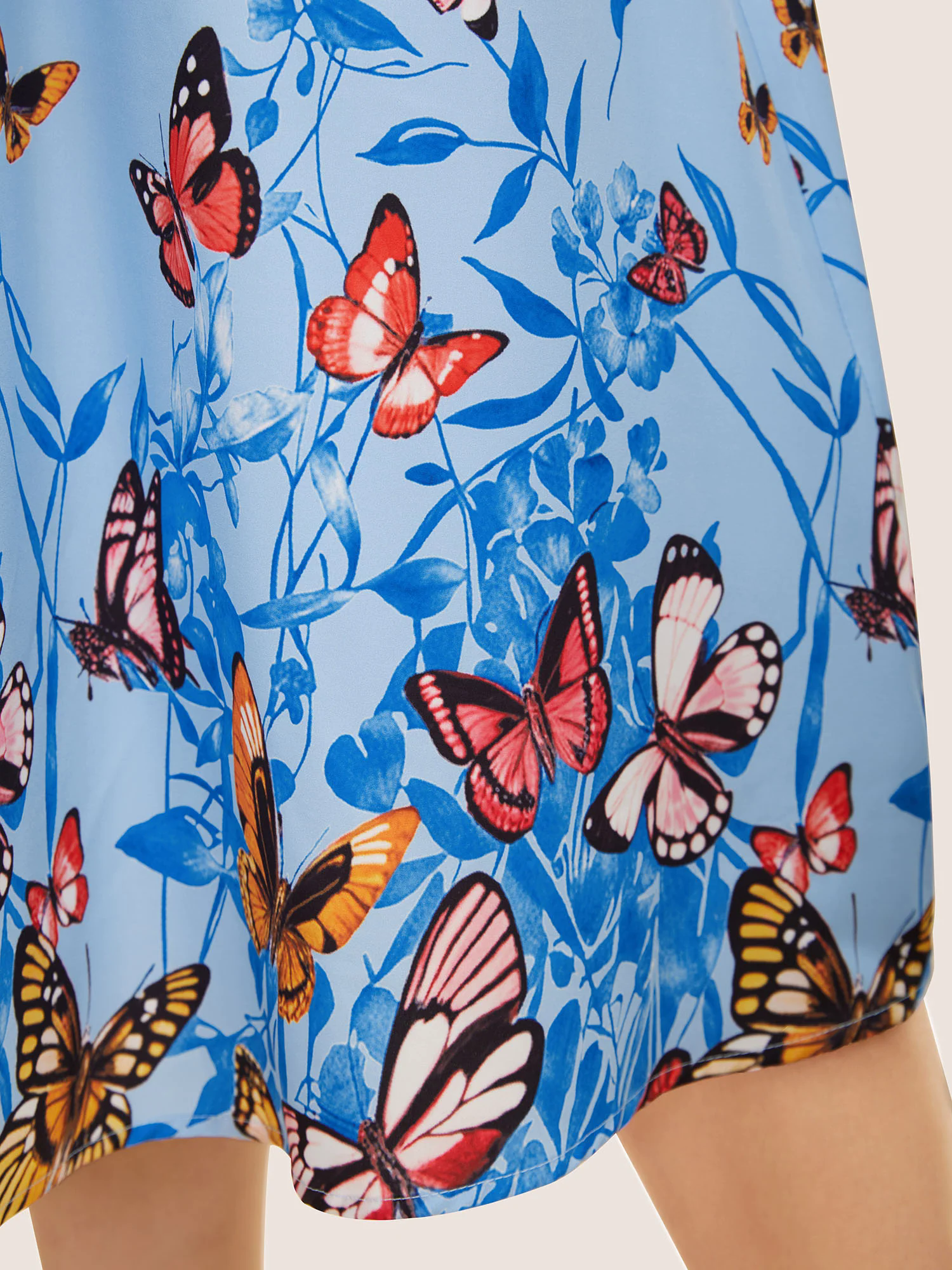 Butterfly Print Wrap Gathered Tank Dress Butterfly Print Wrap Gathered Tank Dress
