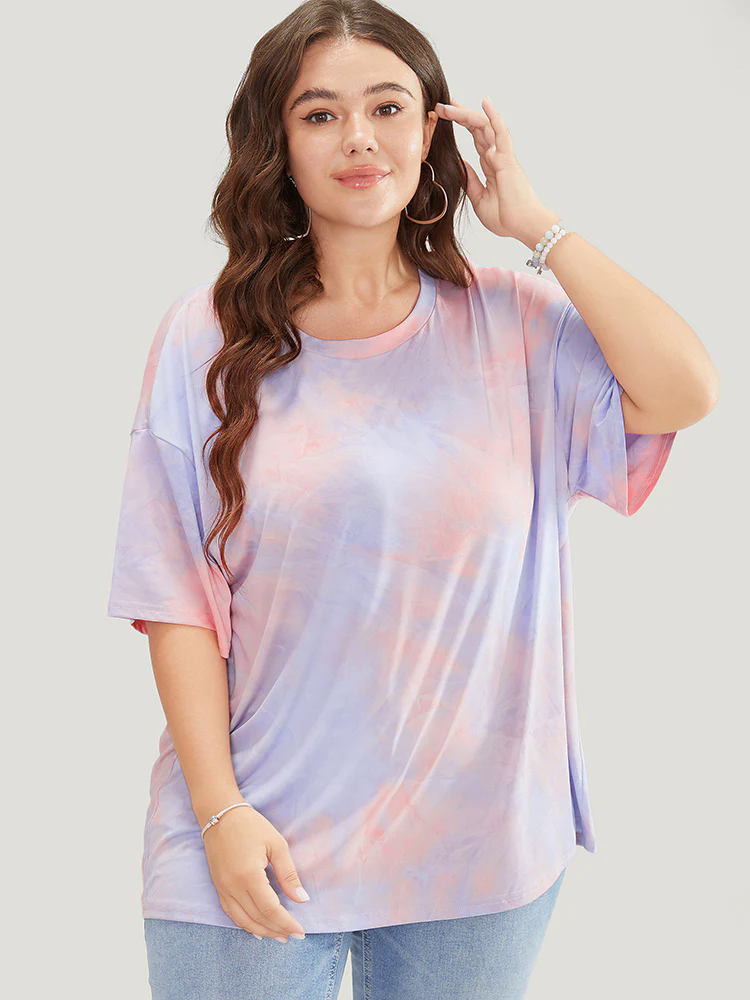 Tie Dye Round Neck Half Sleeve T-shirt Tie Dye Round Neck Half Sleeve T-shirt