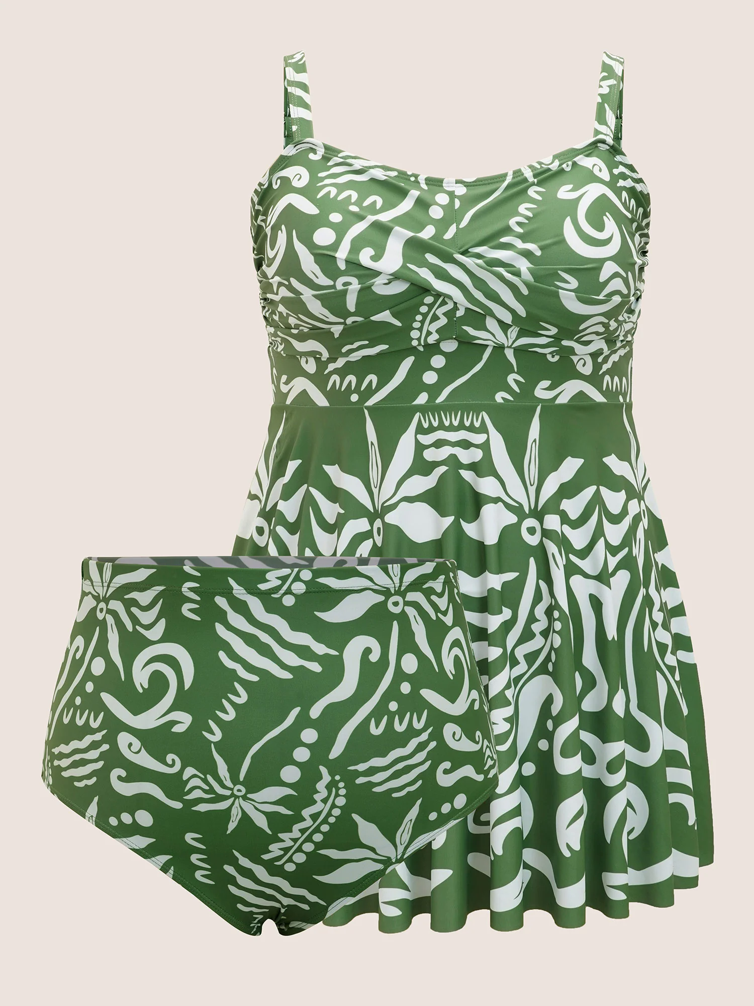 Boho Print Crossover High Rise Swim Dress