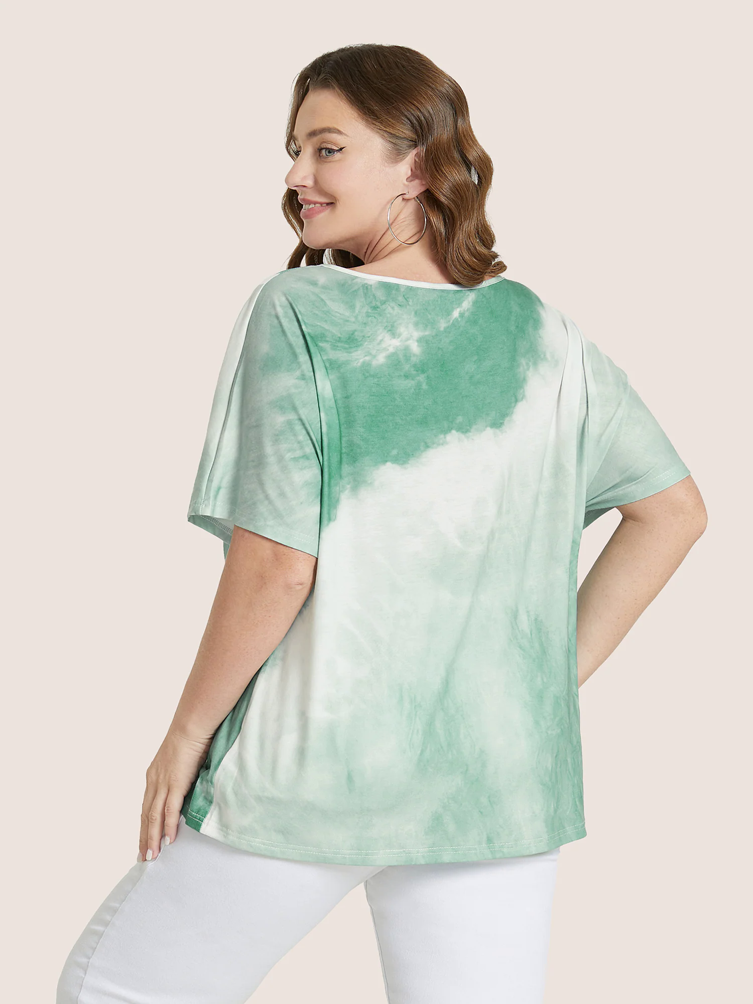 Tie Dye Drop Shoulder V Neck T-shirt Tie Dye Drop Shoulder V Neck T-shirt