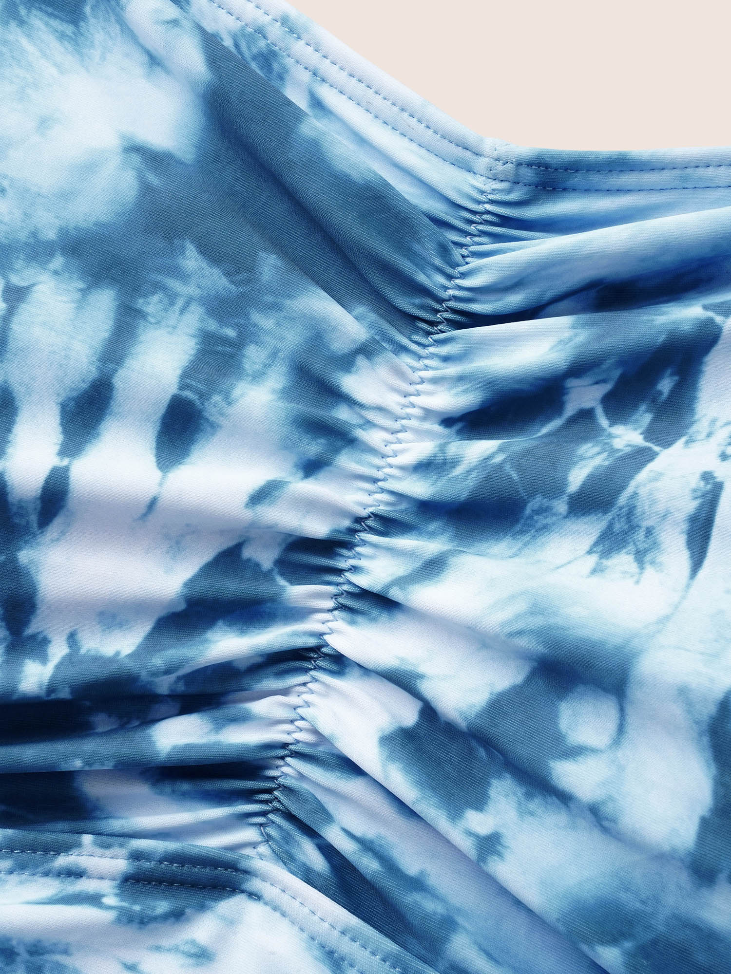 Heart Neckline Tie Dye Ruched Swim Dress Heart Neckline Tie Dye Ruched Swim Dress