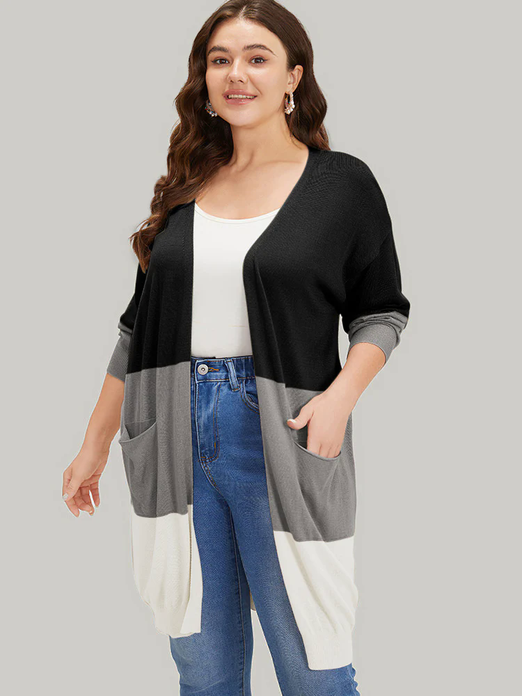 Supersoft Essentials Colorblock Pocket Tunic Cardigan Supersoft Essentials Colorblock Pocket Tunic Cardigan