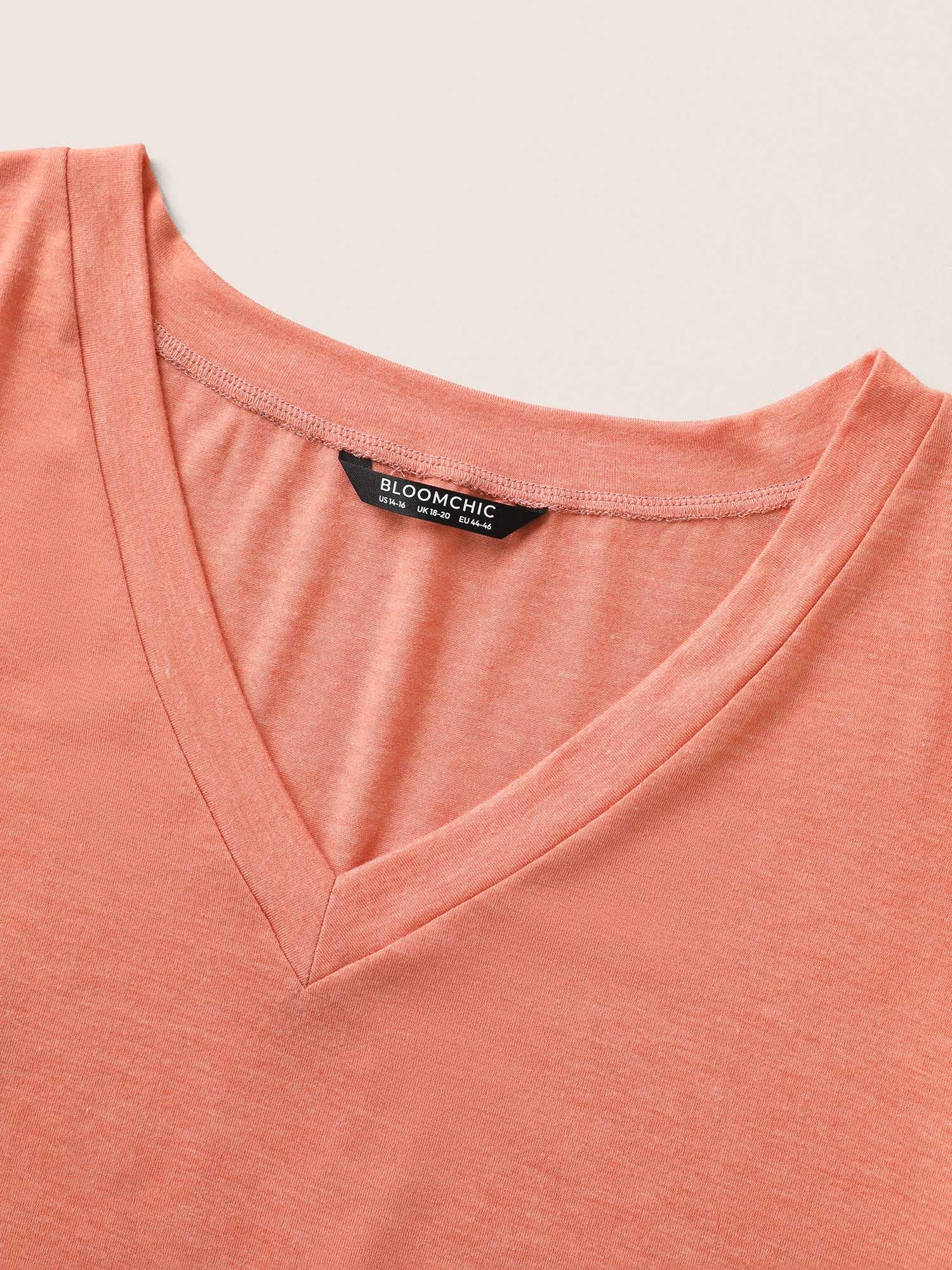 Plain Pompom Trim Petal Sleeve T-shirt Plain Pompom Trim Petal Sleeve T-shirt