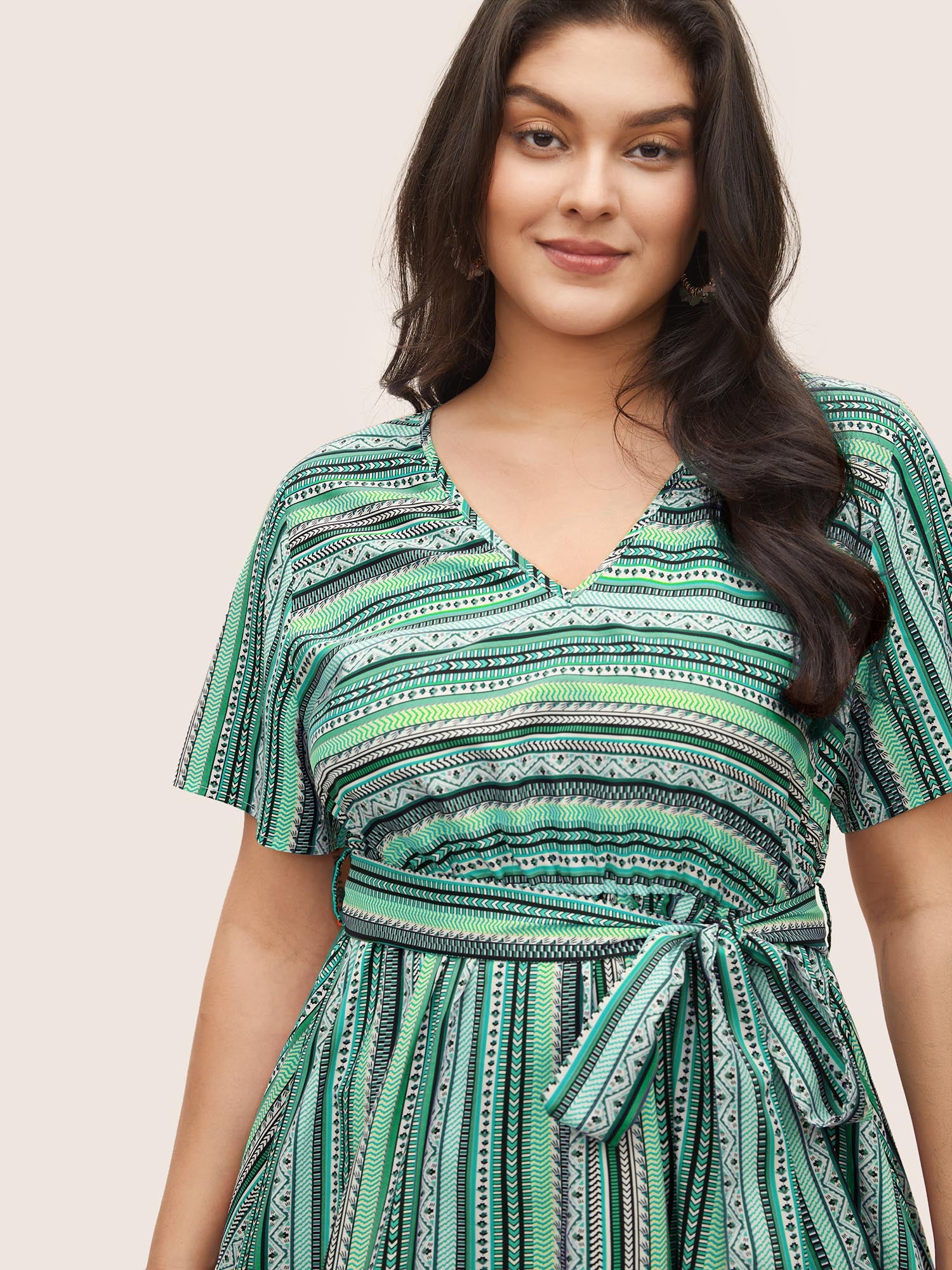 Bandana Striped Belted Pocket Dress Bandana Striped Belted Pocket Dress