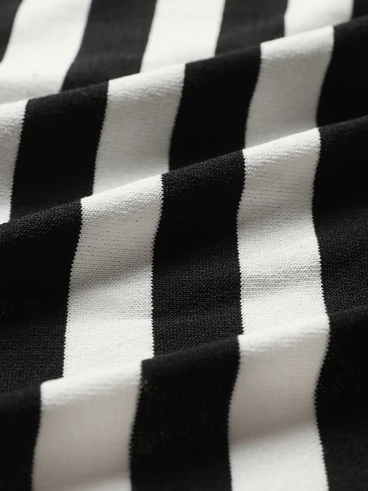 Striped Open Front Drop Shoulder Tunic Cardigan