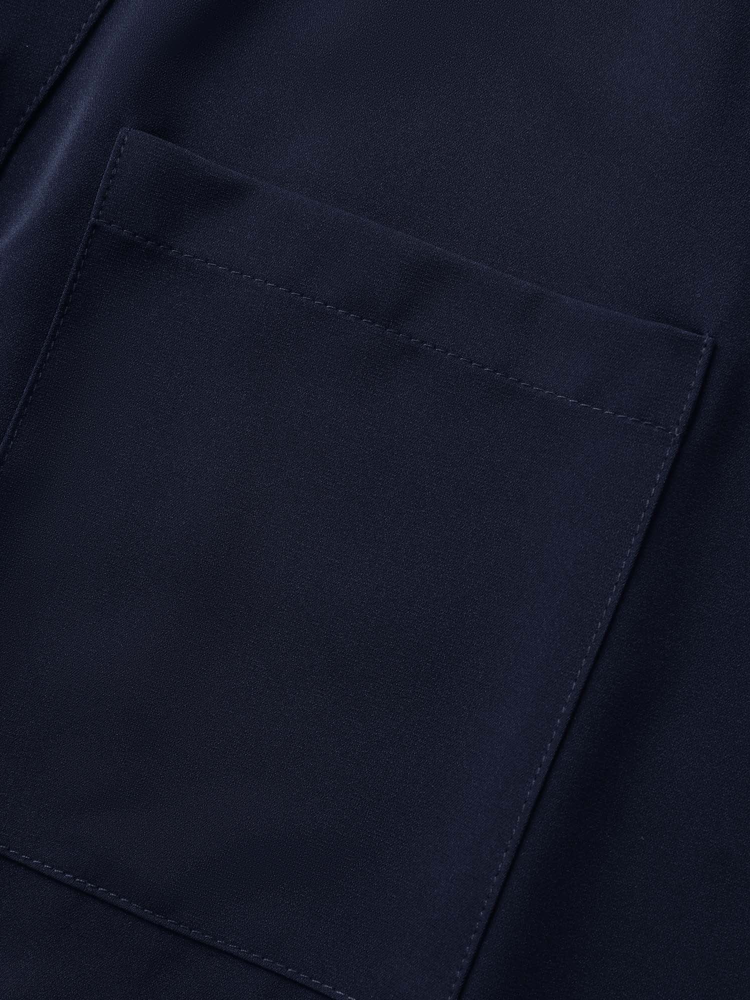 Plain Half Zip Patched Pocket Dolman Sleeve Blouse Plain Half Zip Patched Pocket Dolman Sleeve Blouse