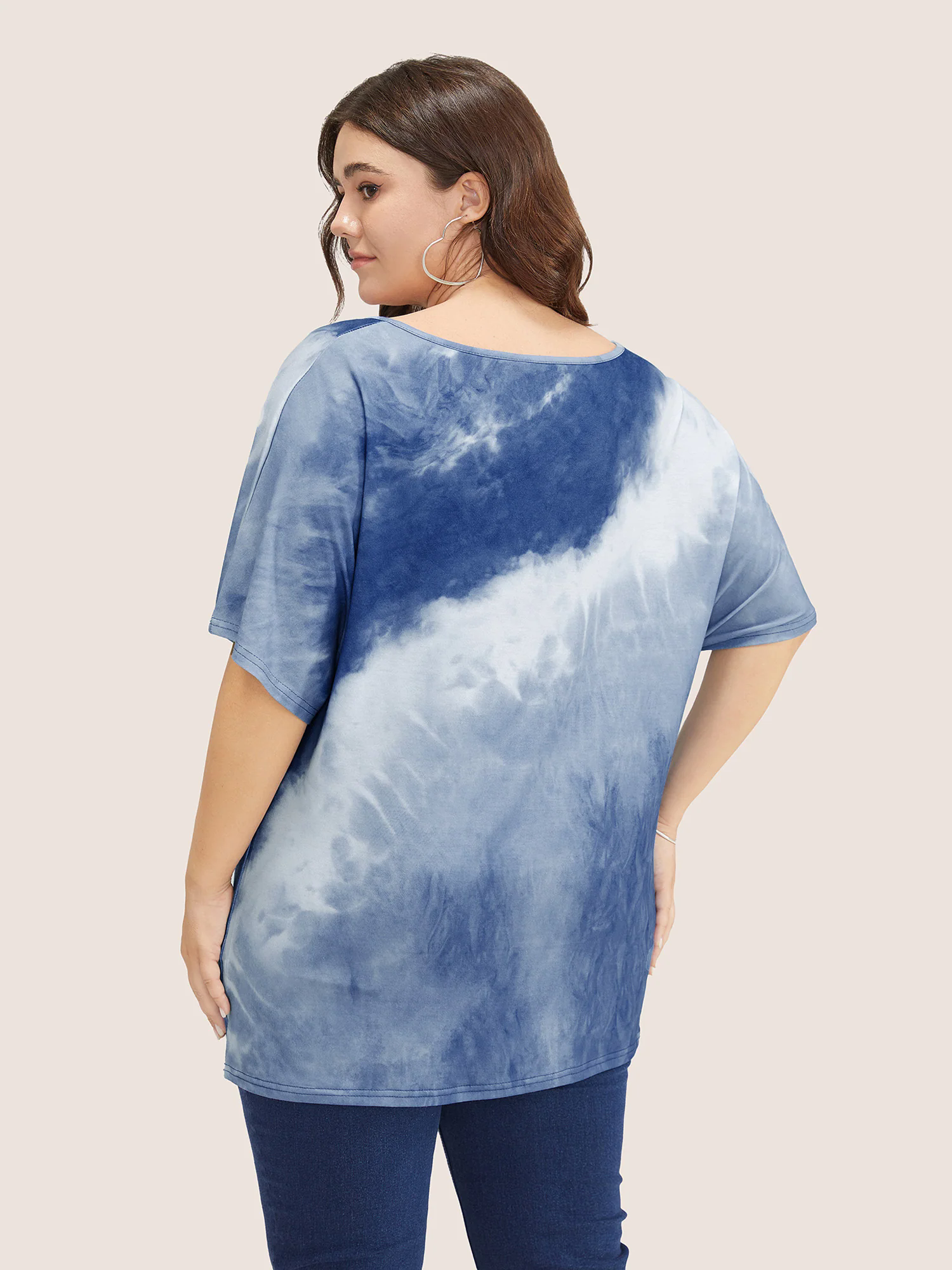 Tie Dye Drop Shoulder V Neck T-shirt Tie Dye Drop Shoulder V Neck T-shirt