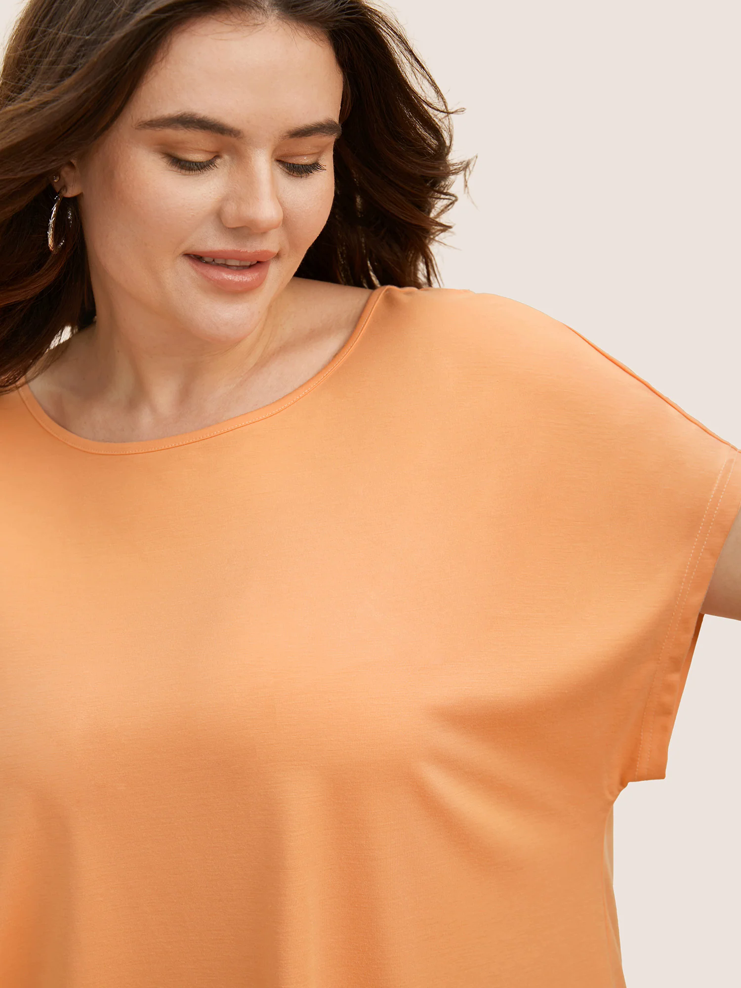 Solid Boat Neck Cut Out Dolman Sleeve T-shirt Solid Boat Neck Cut Out Dolman Sleeve T-shirt