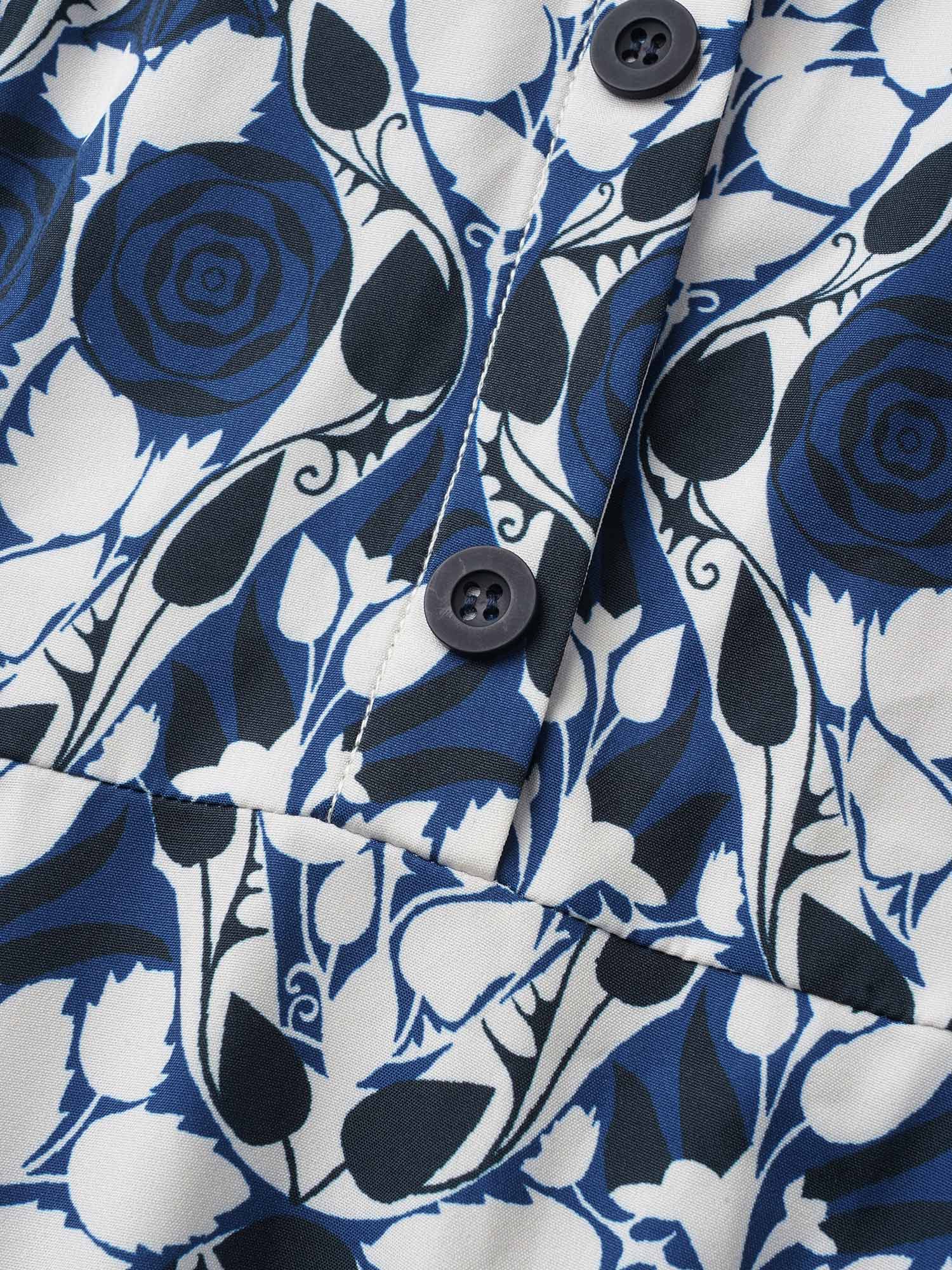Bandana Print Notched Lantern Sleeve Dress Bandana Print Notched Lantern Sleeve Dress